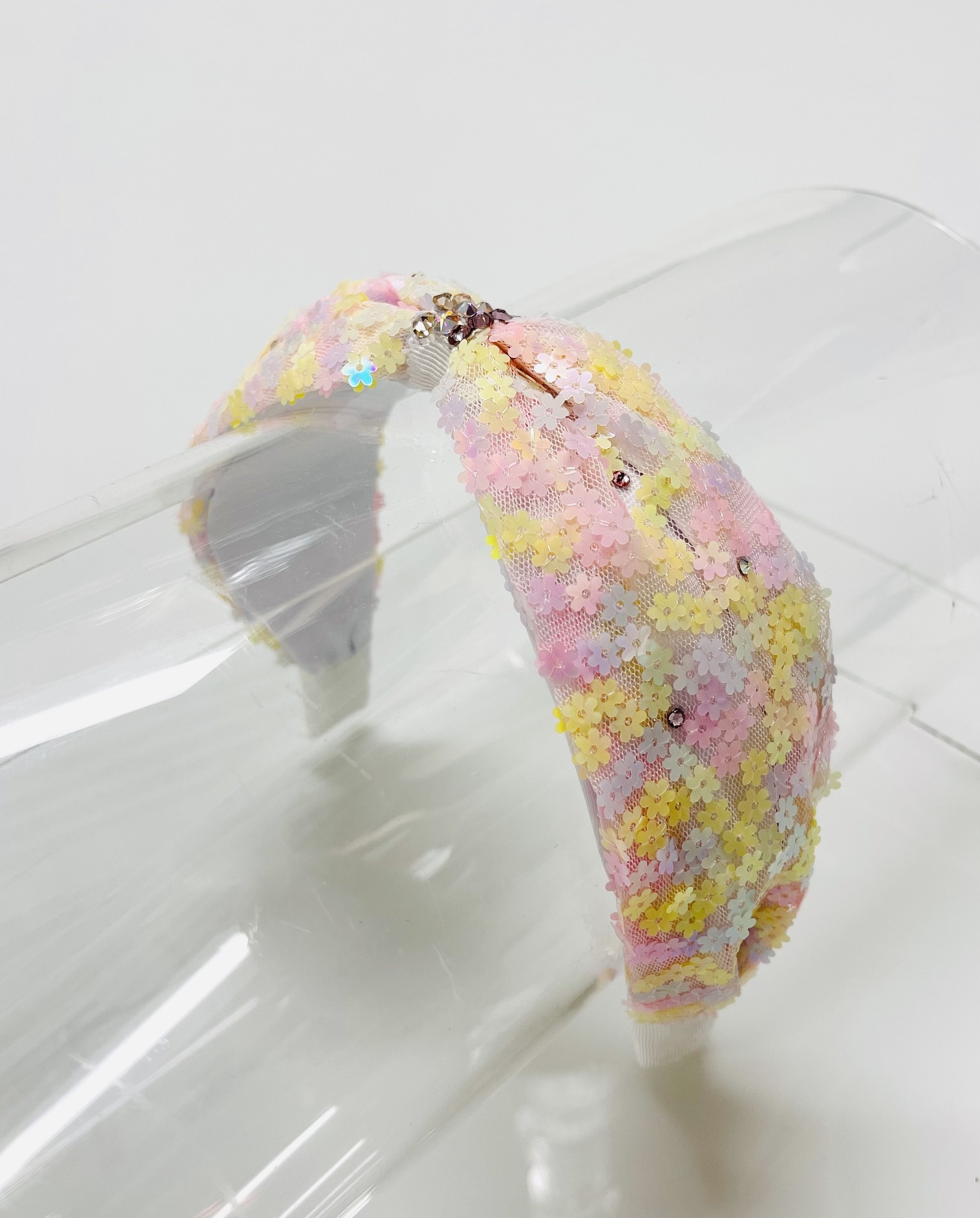 Bari Lynn Pastel Flower Sequin Headband