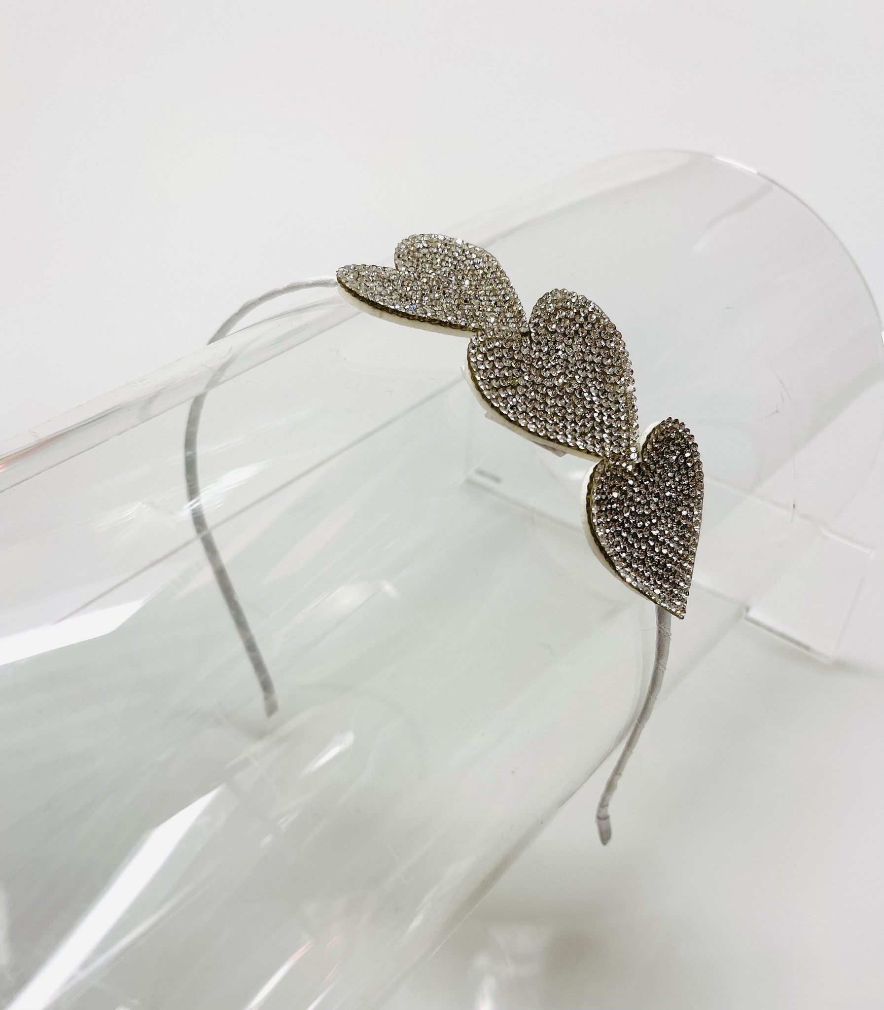 Bari Lynn White 3 Heart Headband