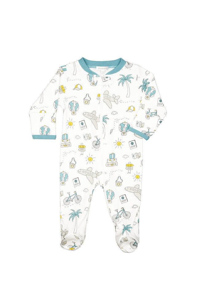 Noomie Blue Travel Zipper Footie