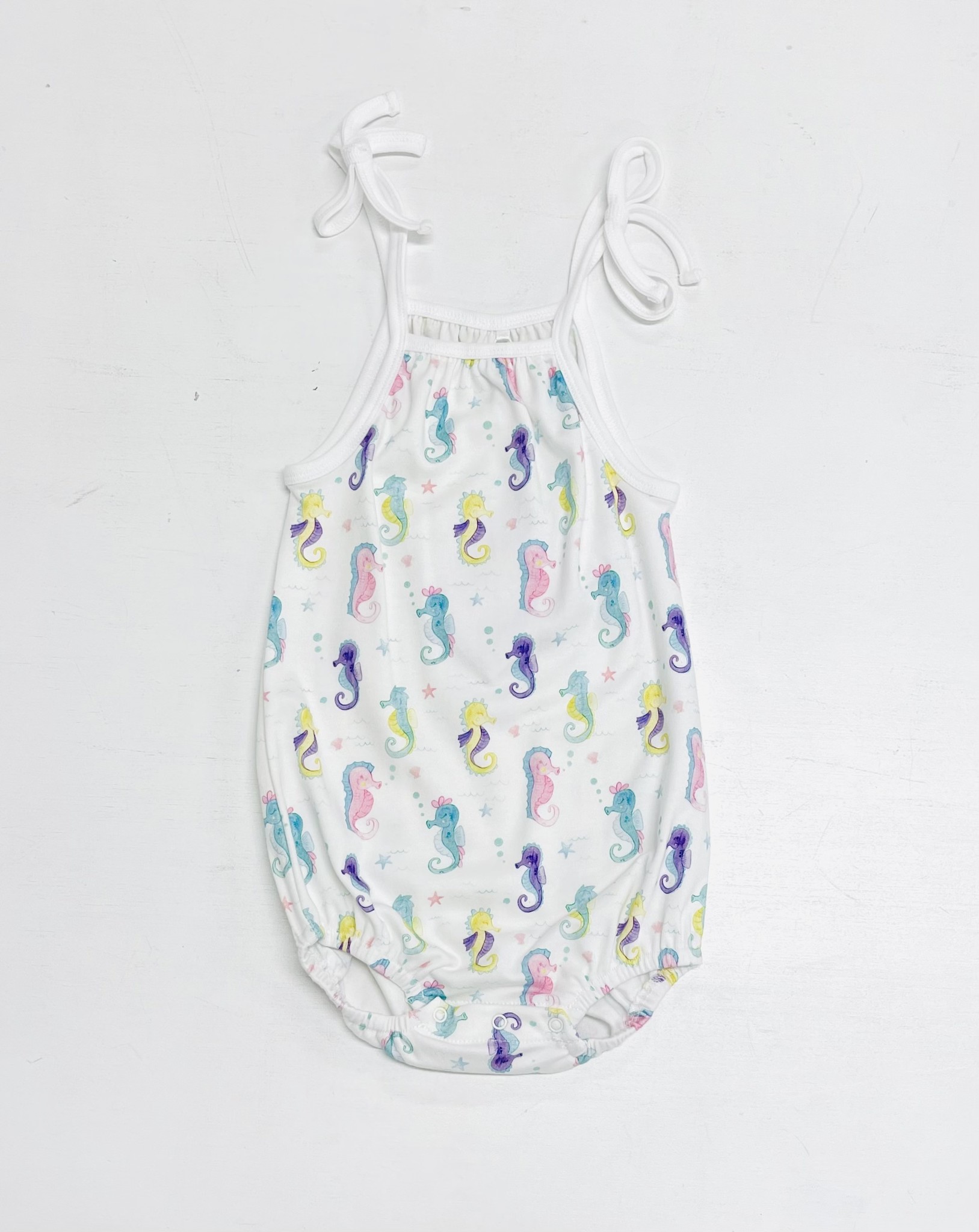 Nola Tawk Sea Horsing Shoulder Tie Onesie Nola Tawk Sea Horsing Shoulder Tie Onesie