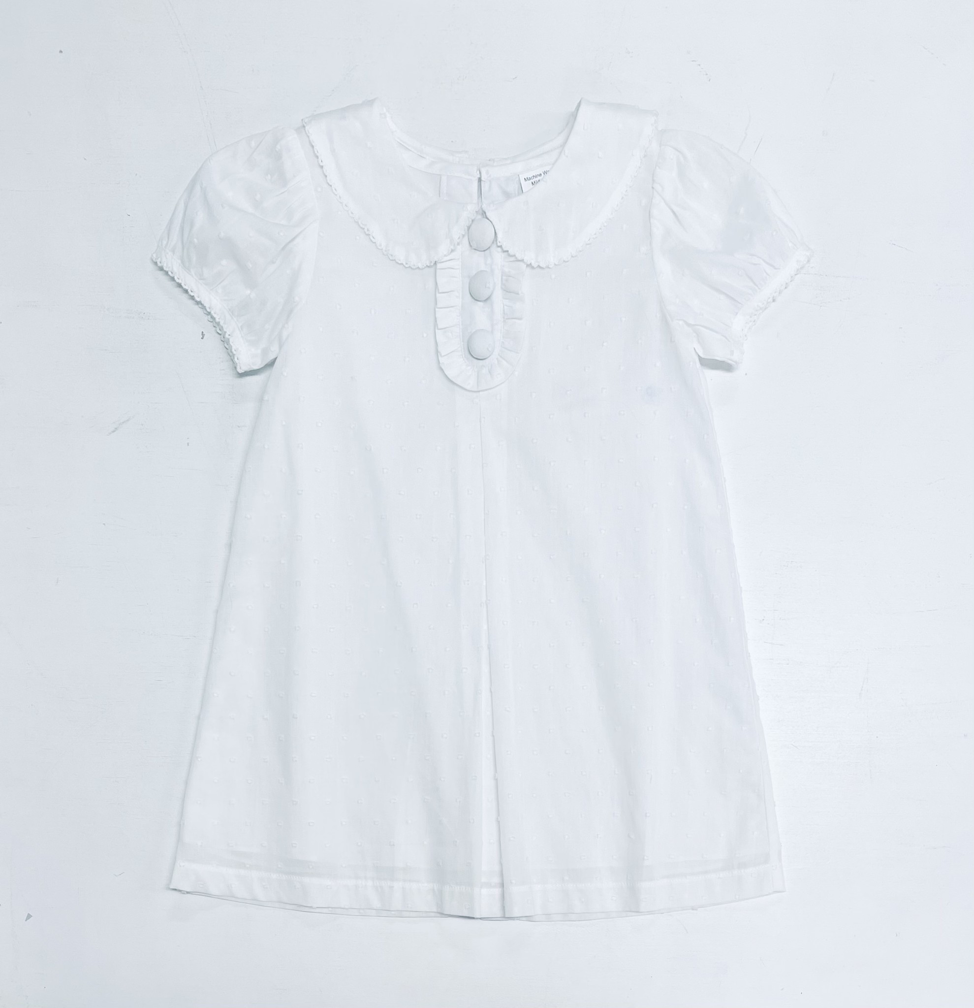 Delaney White Swiss Dot Pleat Dress Delaney White Swiss Dot Pleat Dress