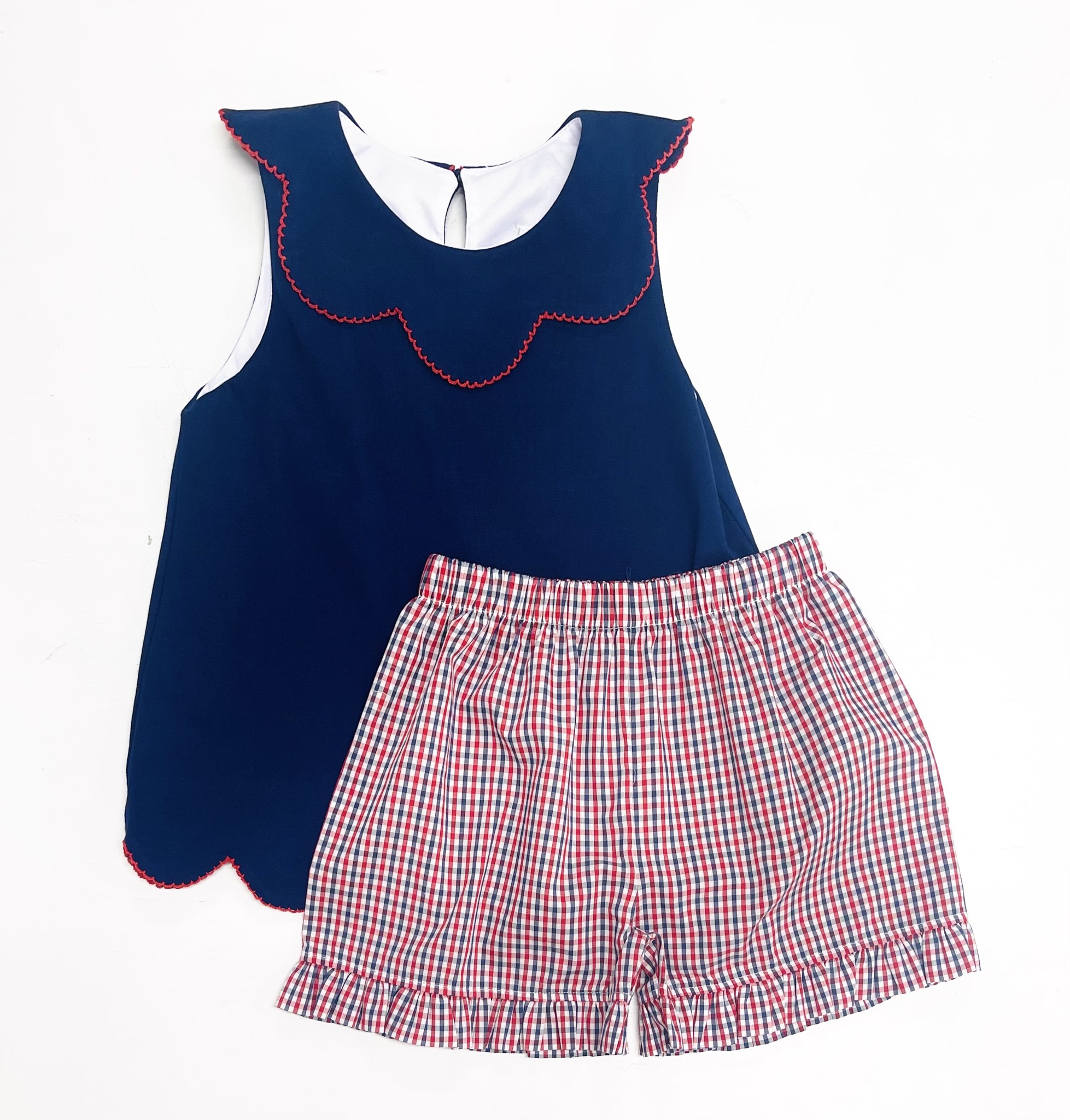 Delaney Navy Gingham Short Set