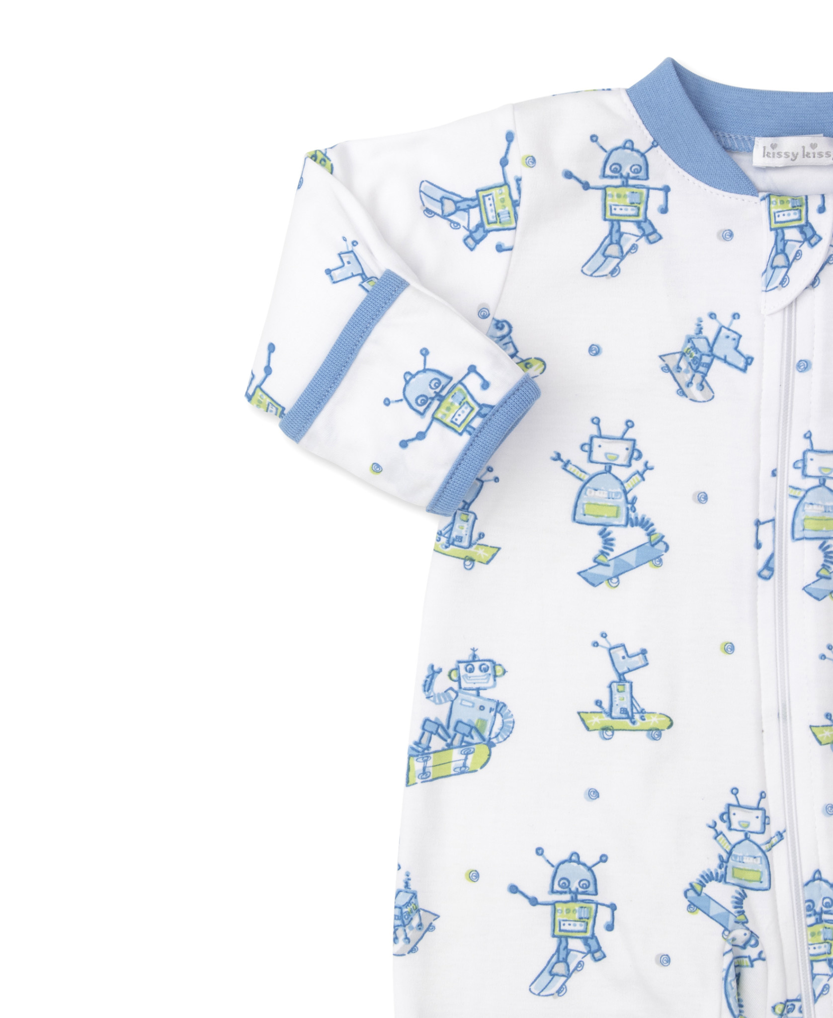 Kissy Kissy Rolling Robots Zip Footie