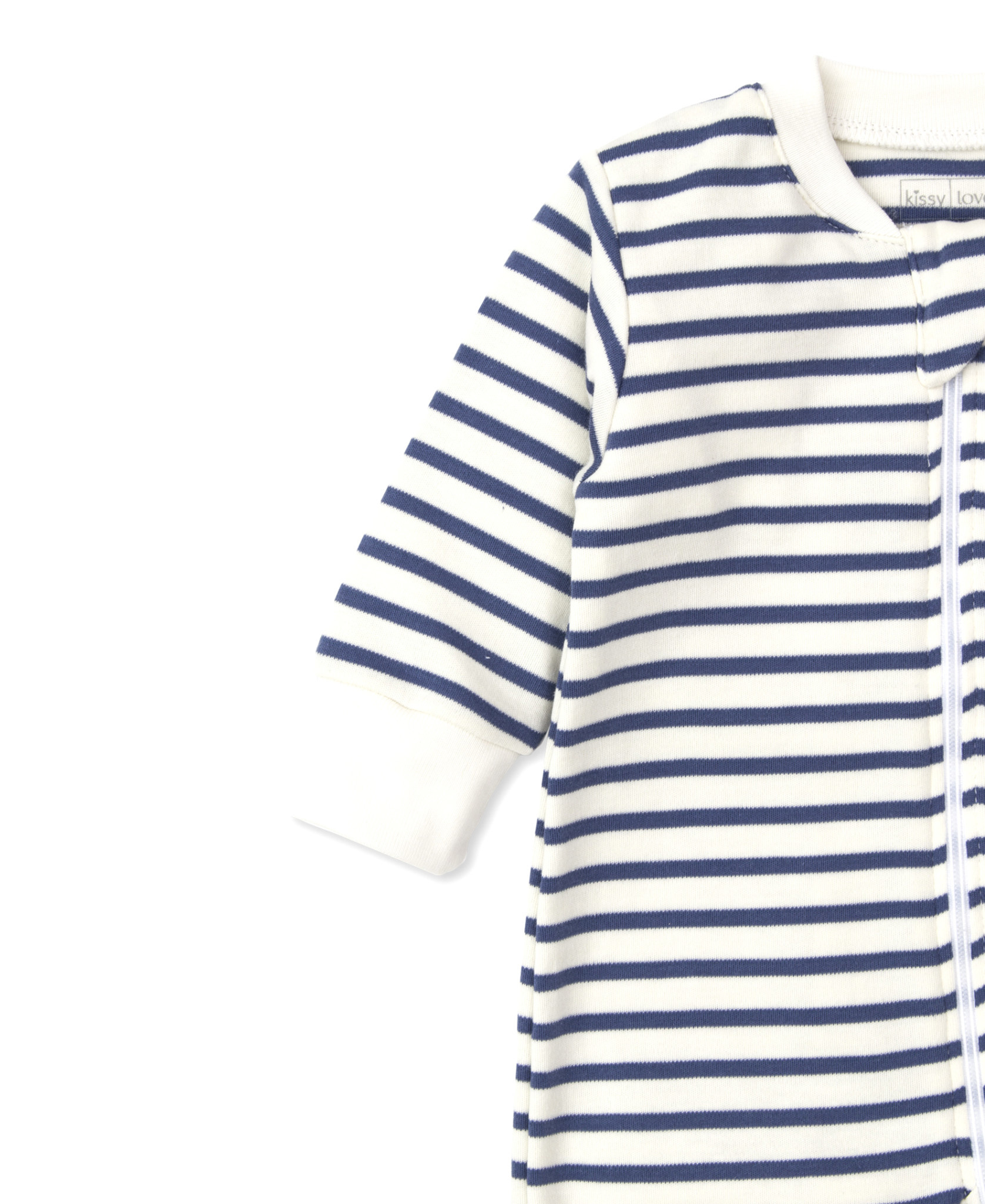 Kissy Kissy Navy Stripes Zip Footie