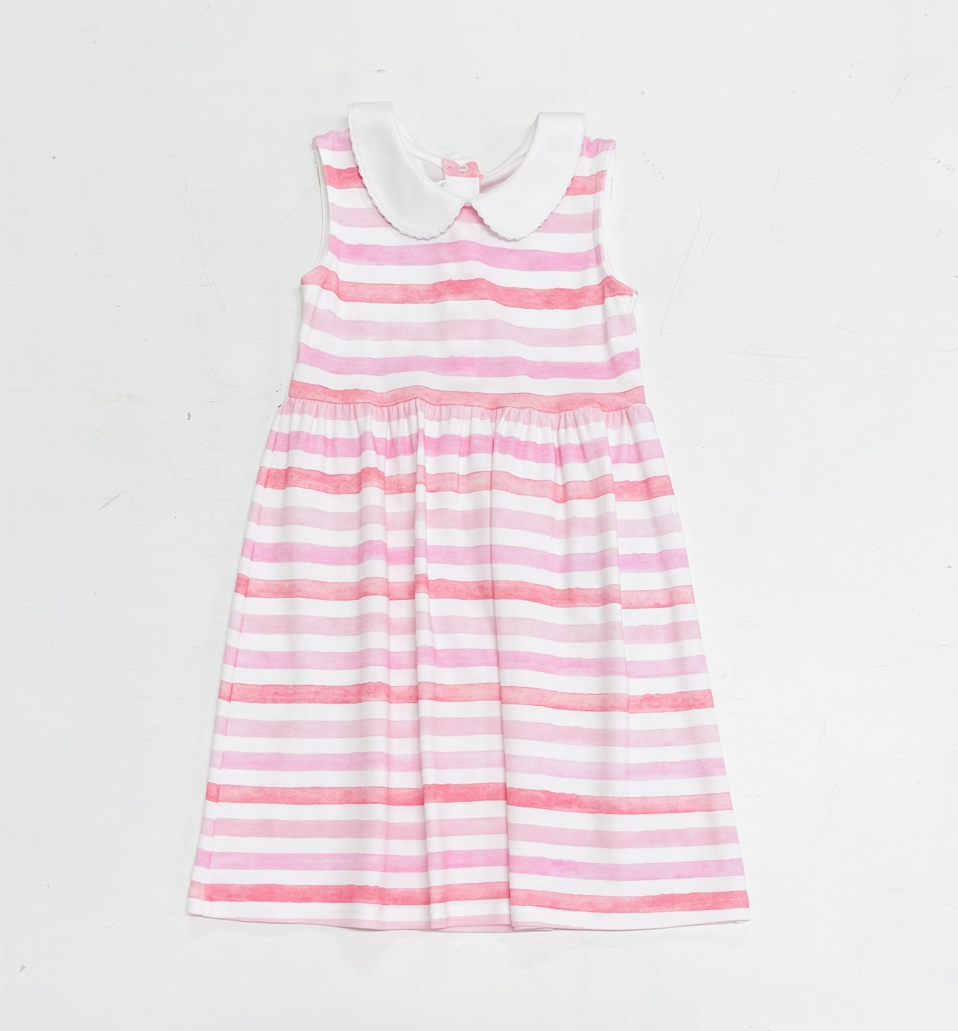 LydaBaby Pink Stripe Peter Pan Dress