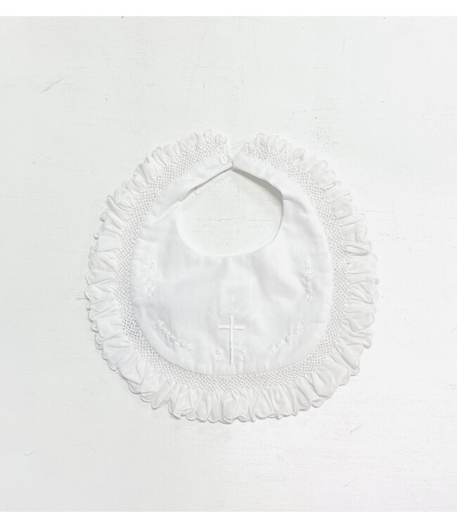 Ruffle Baptism Bib