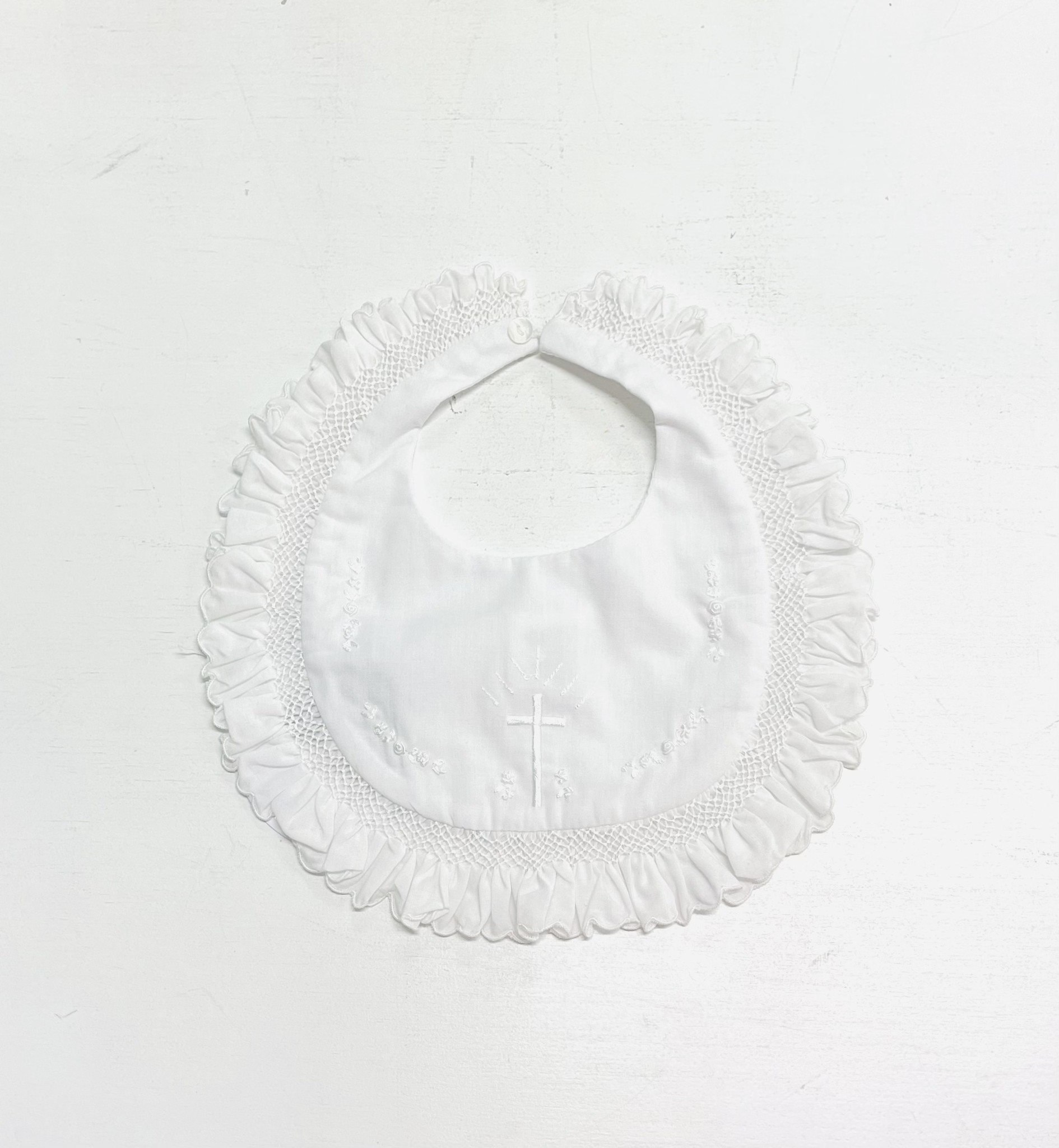 Sarah Louise Ruffled Christening Bib