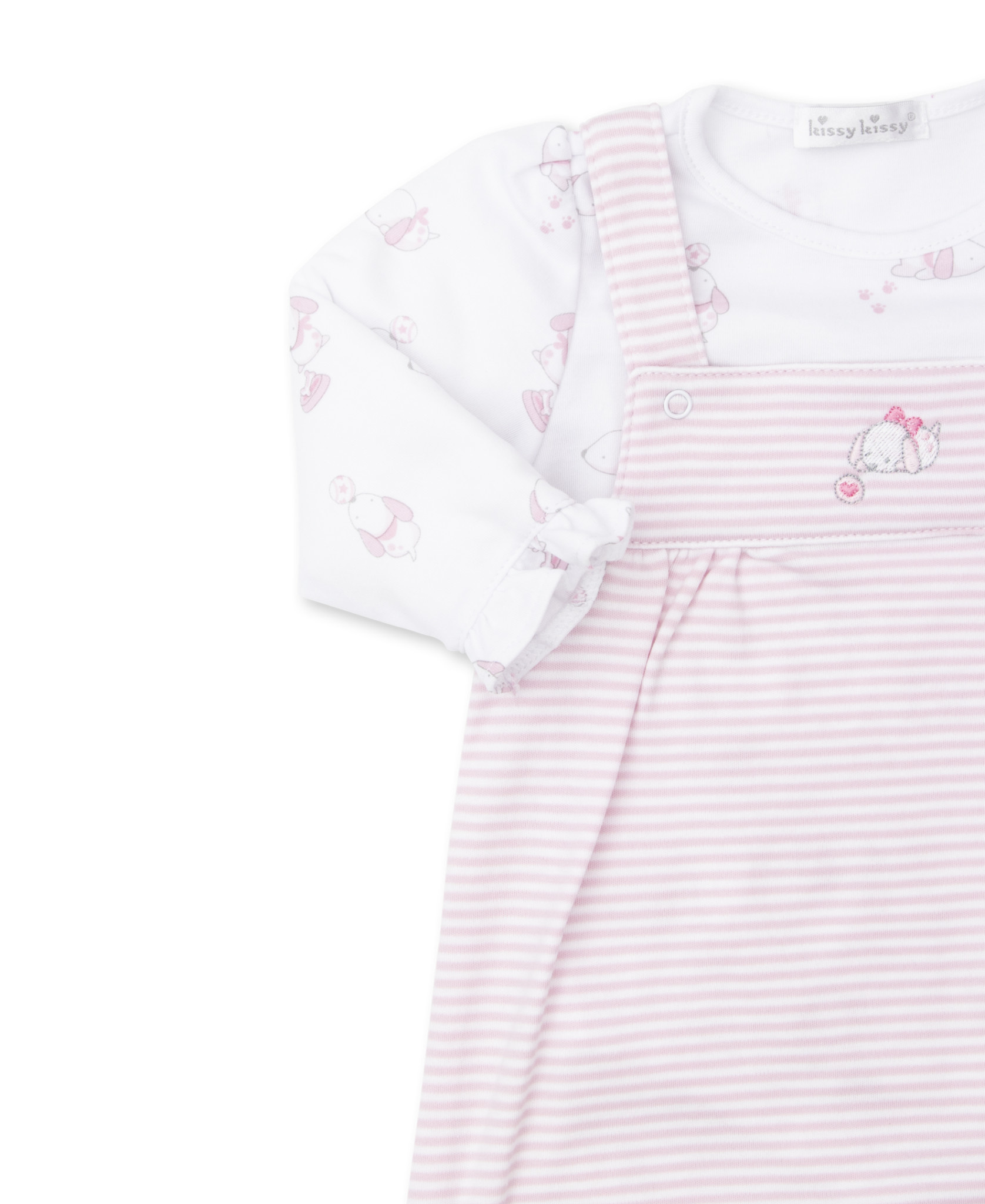 Kissy Kissy Pink Peppy Pups Overall Set