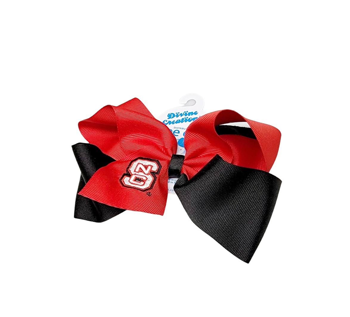 Wee Ones NCSU King Embroidered Bow