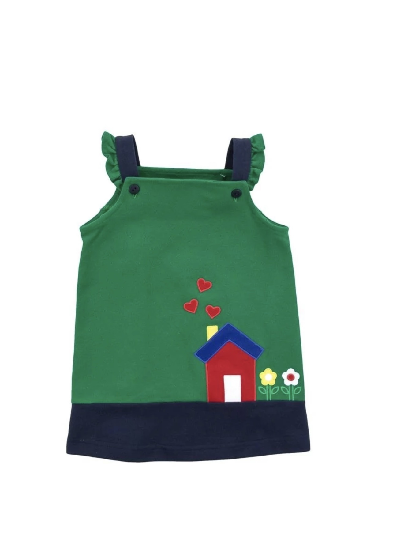 Florence Eiseman Green/Navy Jumper with House