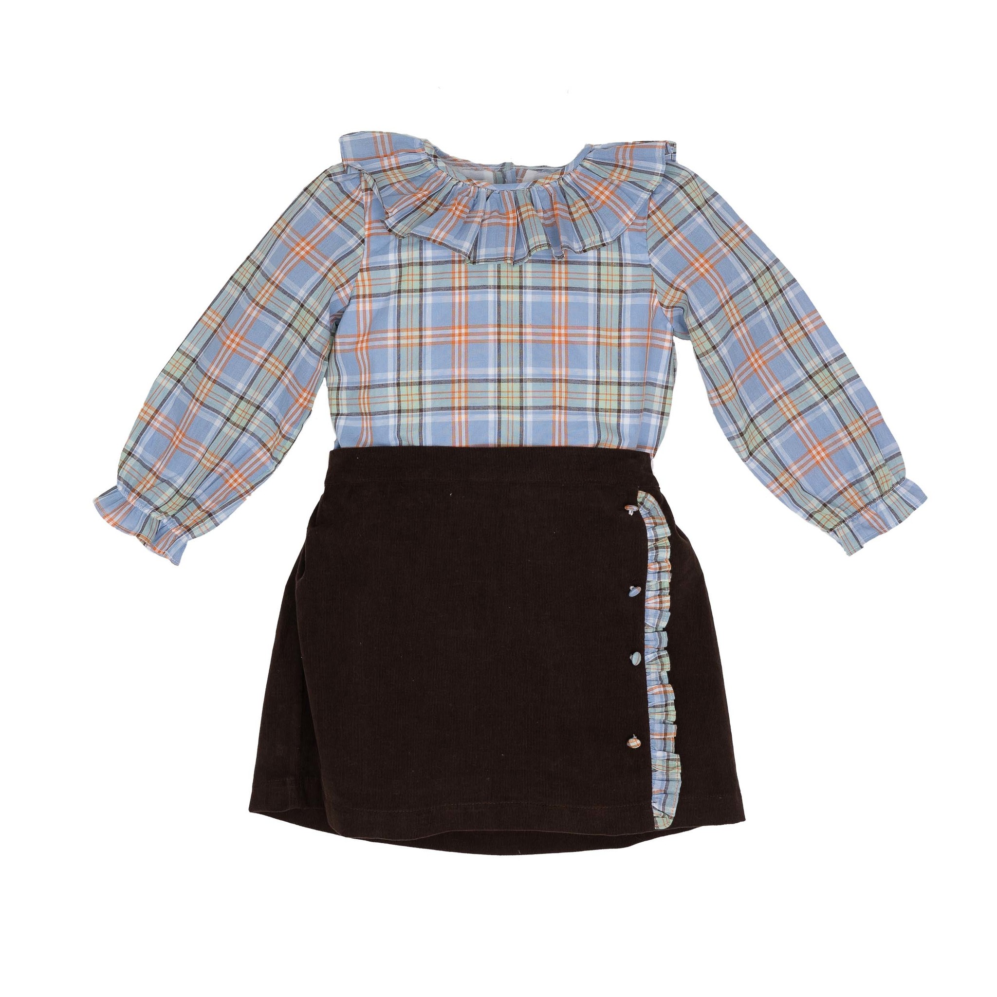 The Oaks Apparel Paisley Fall Plaid Skirt Set