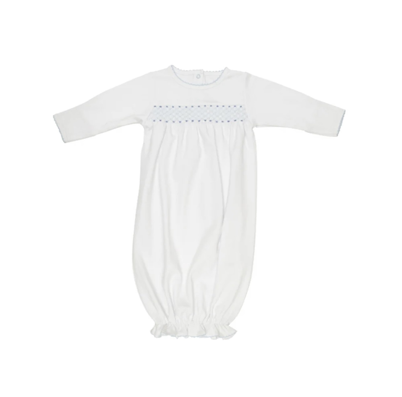 Beaufort Bonnet Blue Sweetly Smocked Greeting Gown