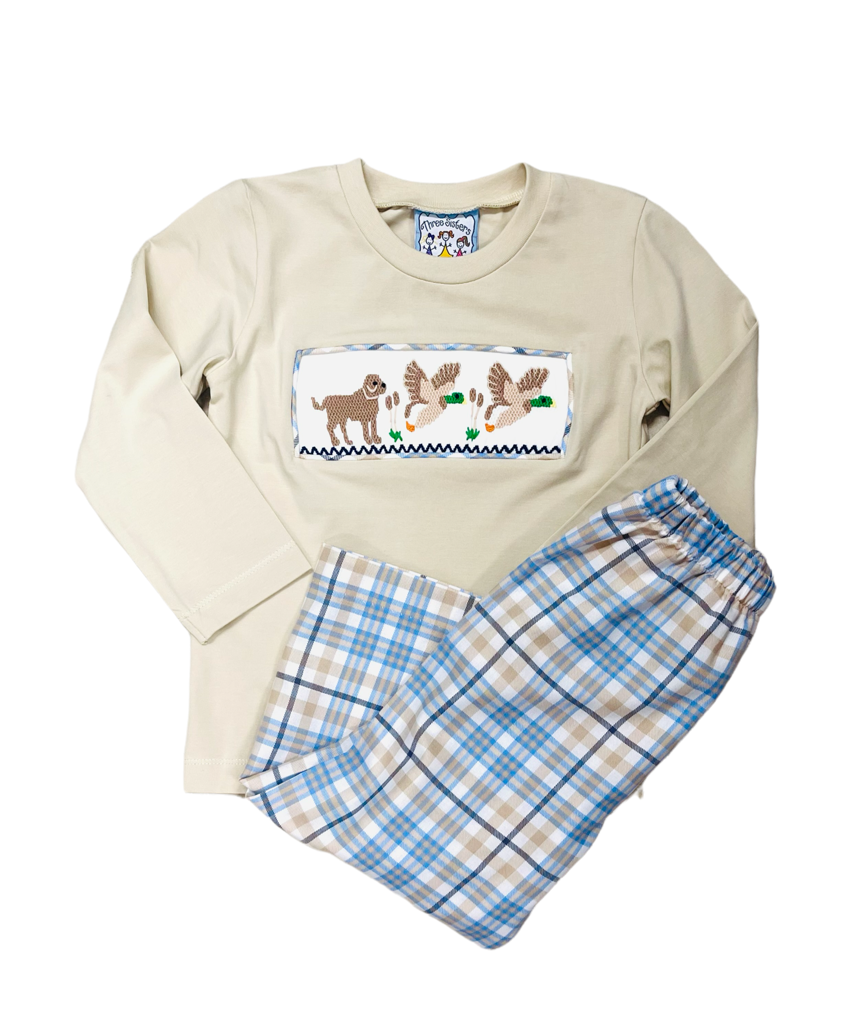 Three Sisters Duck Hunting Smocked Pant Set
