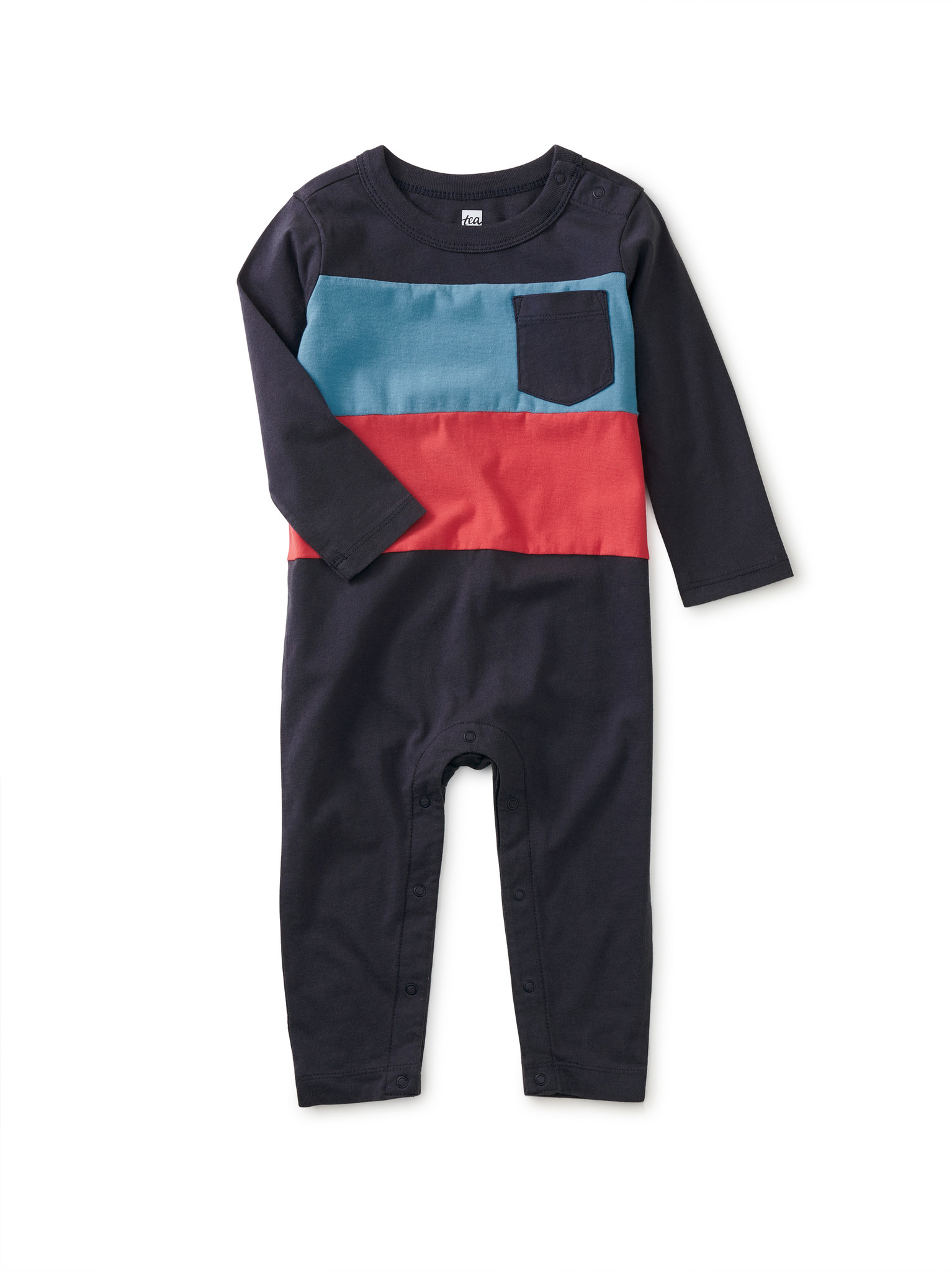 Tea Collection Indigo Pocket Baby Romper Tea Collection Indigo Pocket Baby Romper