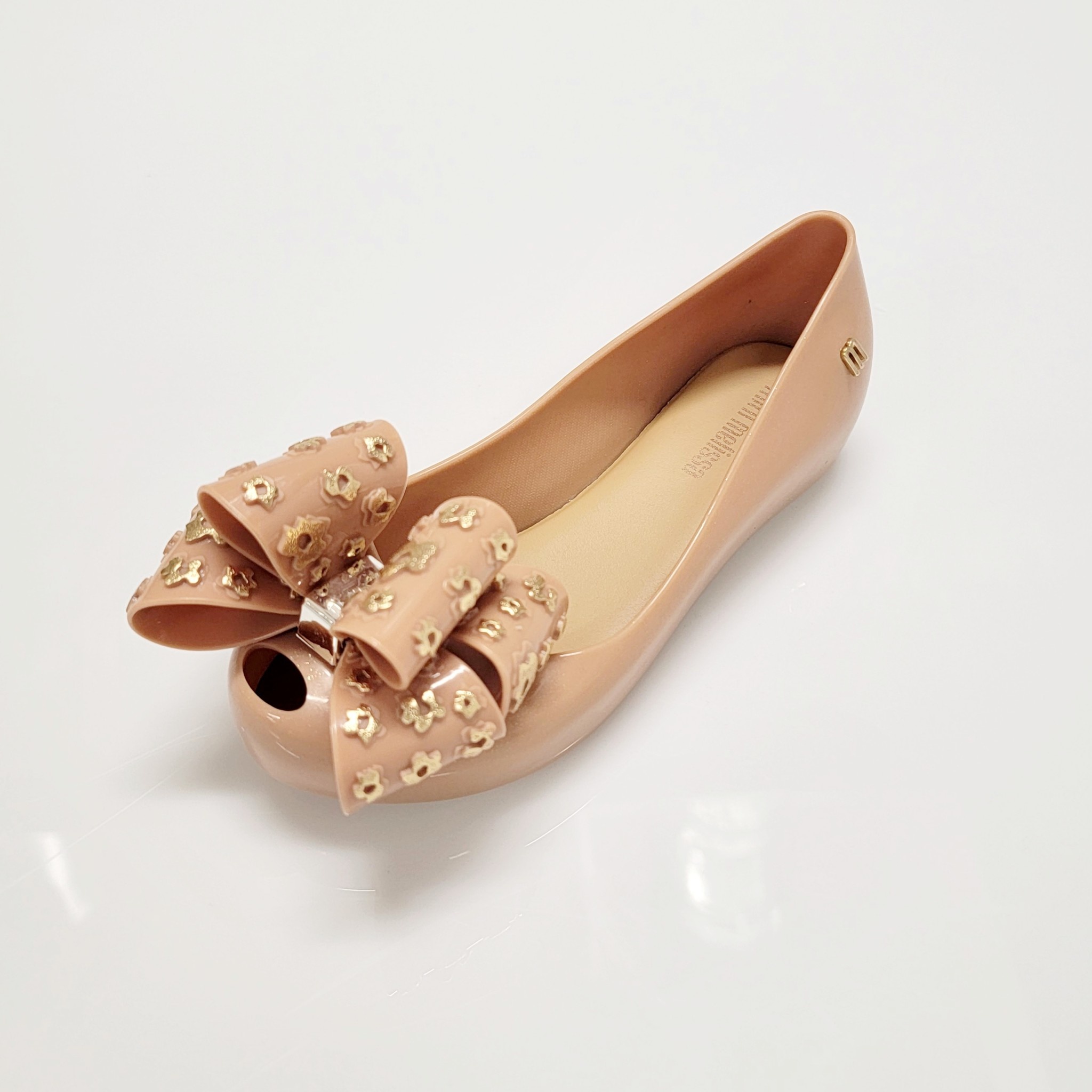 Mini Melissa Beige/Gold Ultragirl Sweet Flat