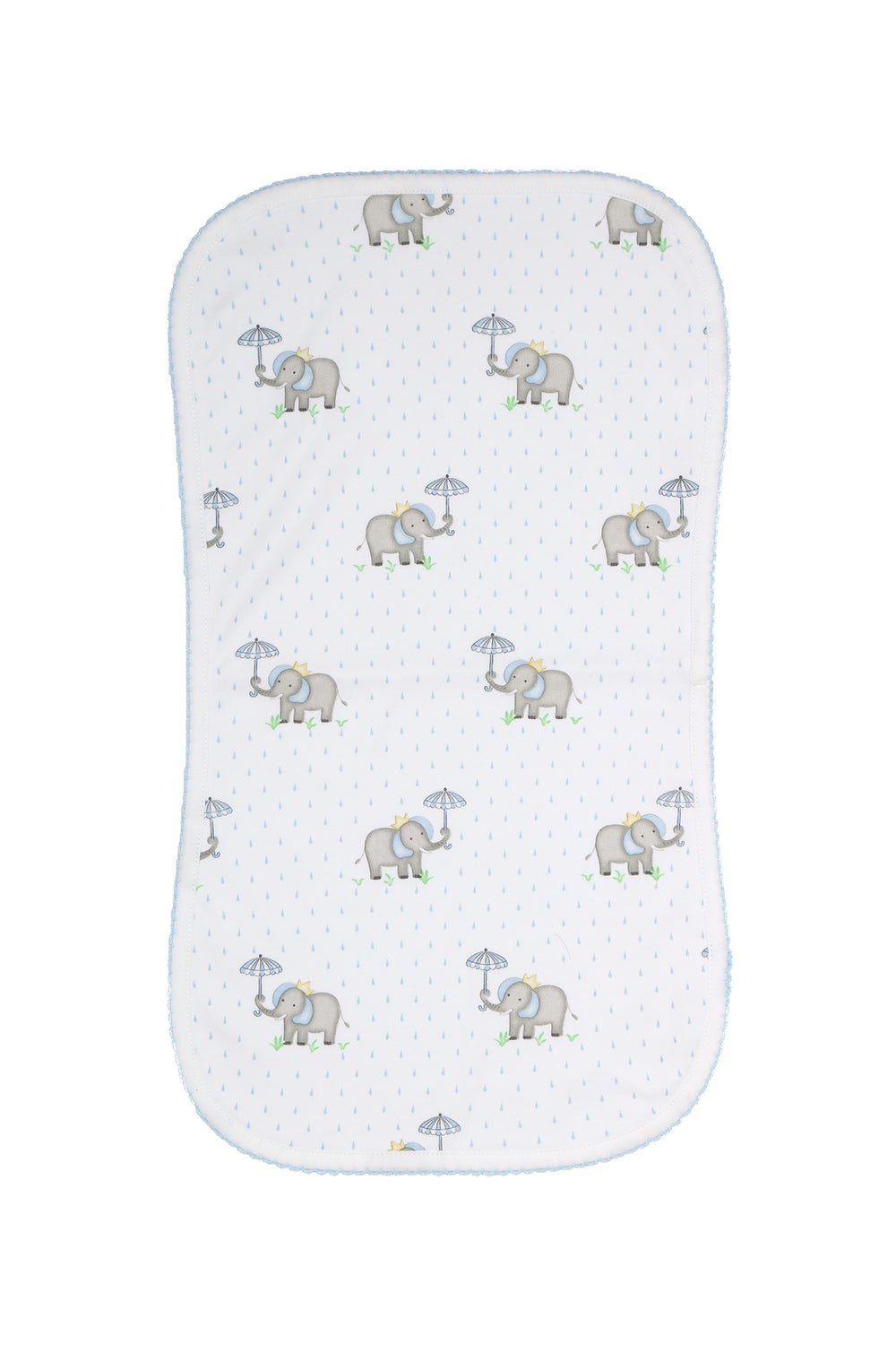 Nellapima Blue Elephant Burp Cloth