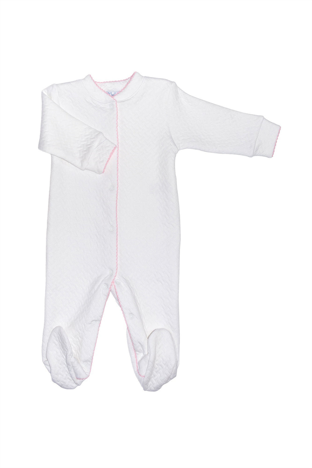 Nellapima Pink Trim Basket Weave Footie