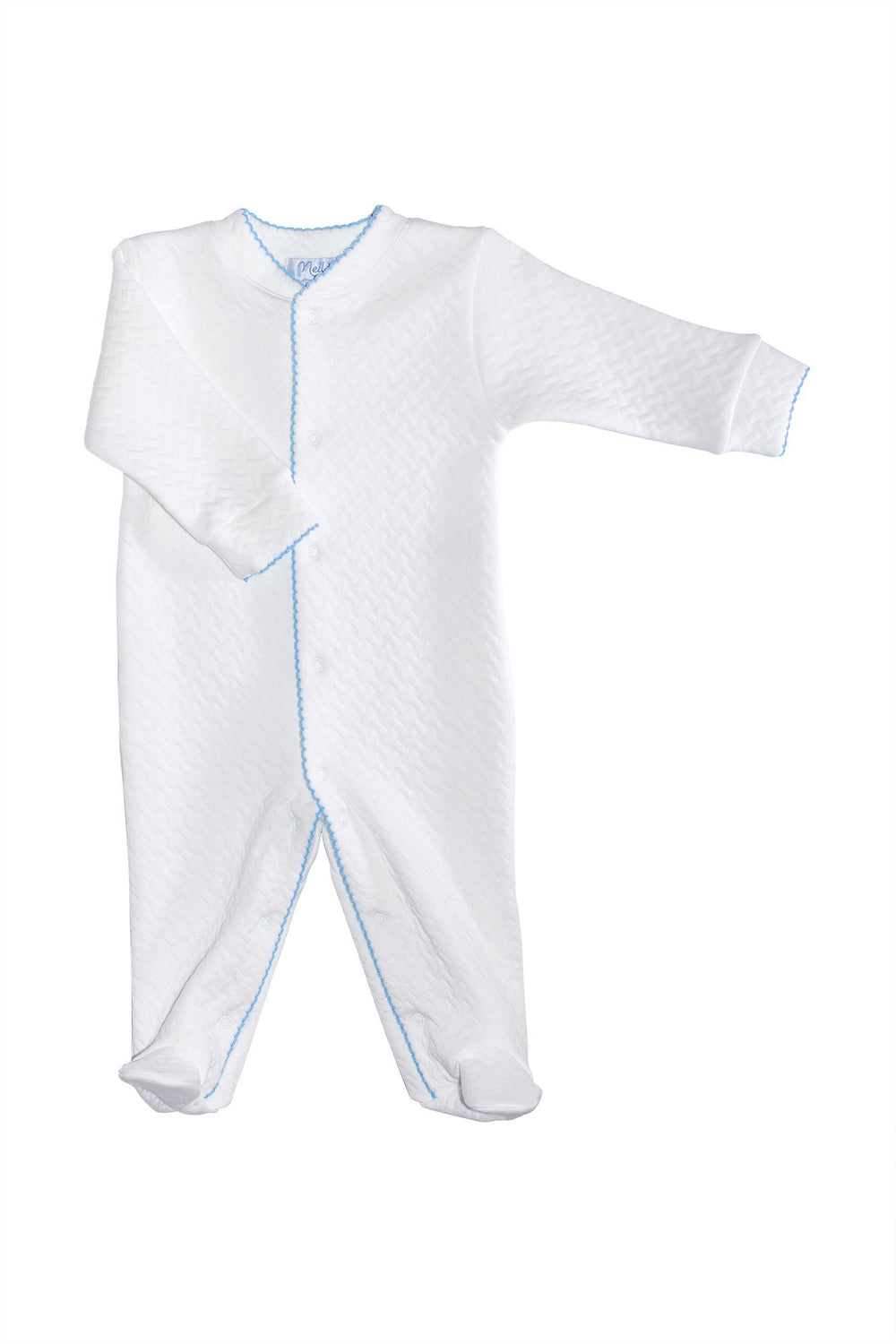 Nellapima Blue Trim Basket Weave Footie