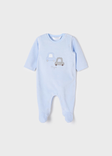 Mayoral Blue Velour Onesie