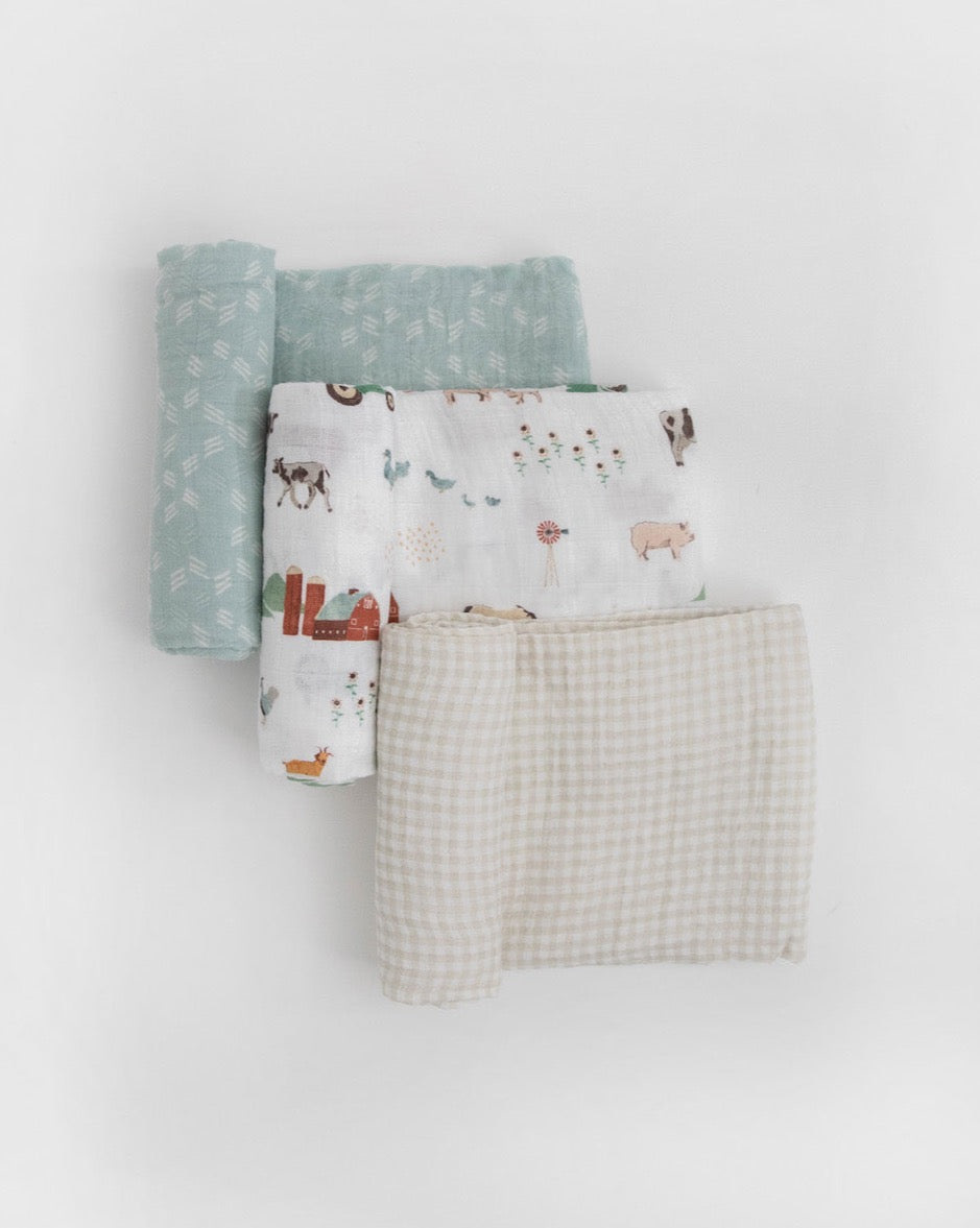 Little Unicorn Muslin Swaddle 3 Pack