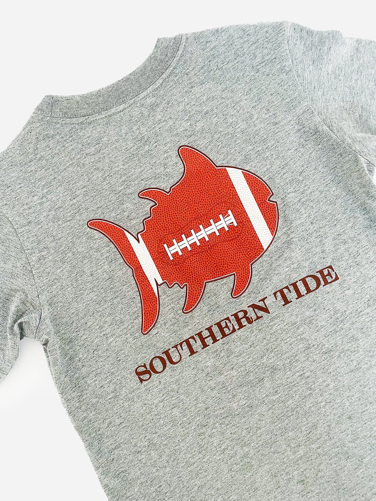 Southern Tide Grey Football Filled SJ Tee