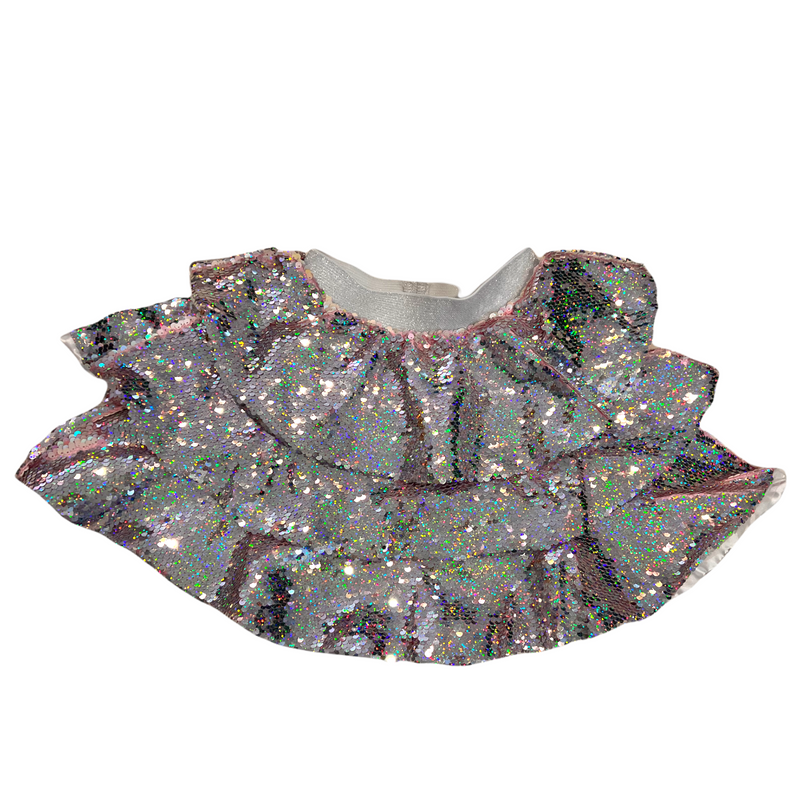 Lola & the Boys Shimmering Silver Sequin Skirt