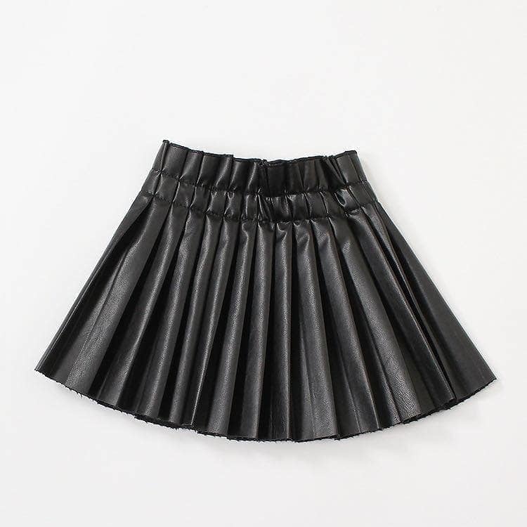 Lola & the Boys Pleated Vegan Leather Mini Skirt