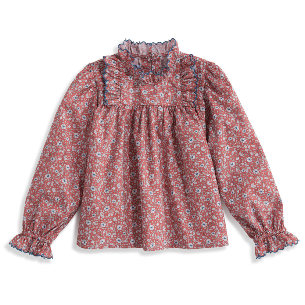 bella bliss Eleanor Floral Lucille Ruffled Blouse