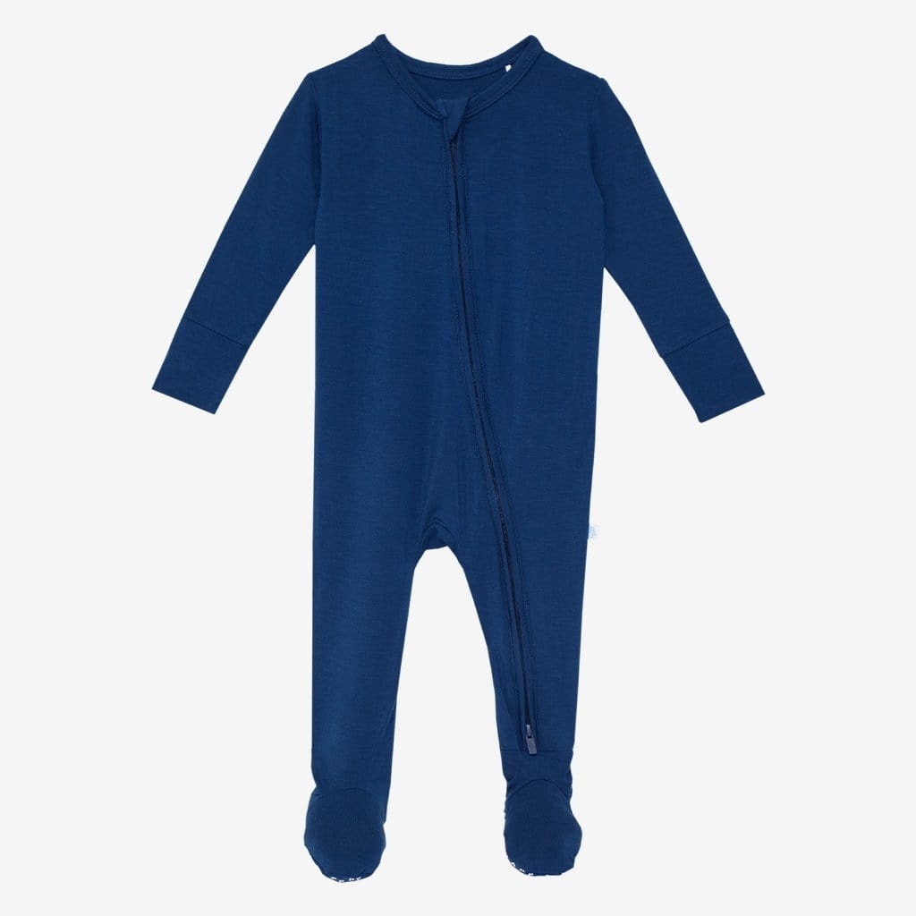 Posh Peanut Sailor Blue Zip Footie