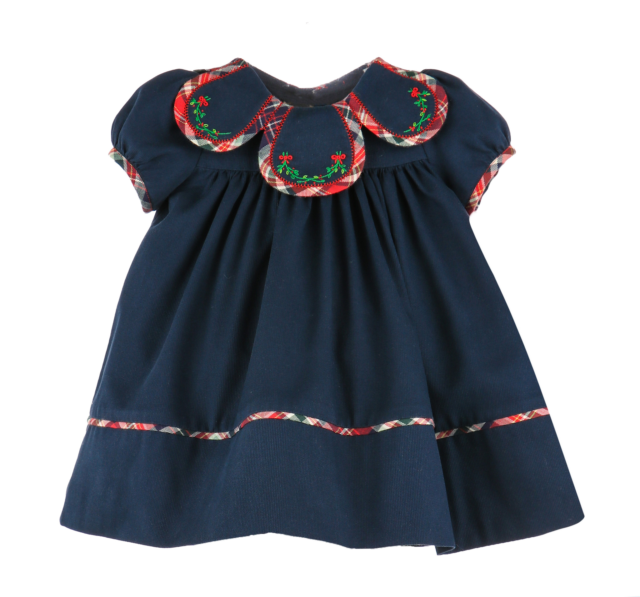 Sophie and Lucas Navy Noel Plaid Dress