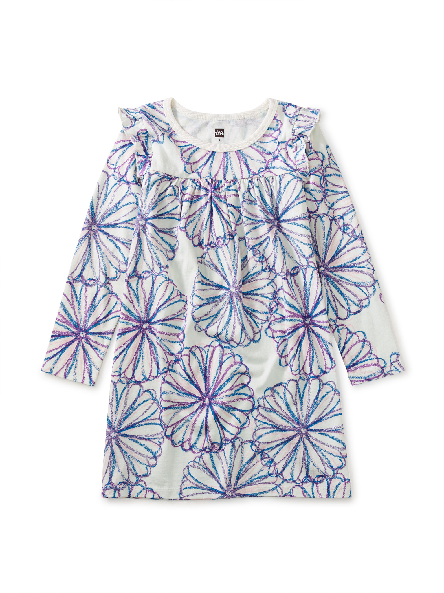 Tea Collection Crayon Chrysanthemum Mighty Mini Dress