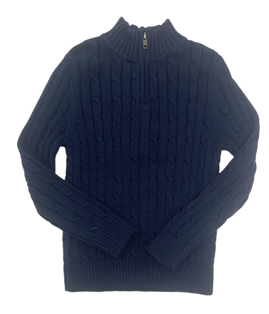 Pedal Navy Quarter Zip Sweater