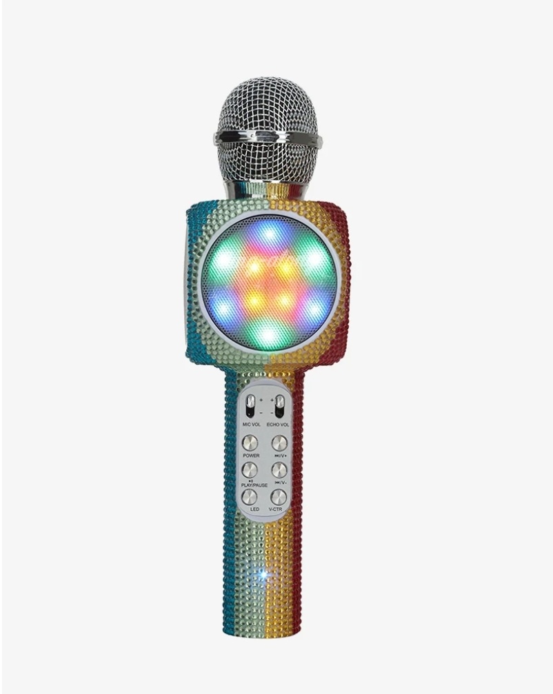 Wireless Express Rainbow Bling Karaoke Bluetooth Microphone Wireless Express Rainbow Bling Karaoke Bluetooth Microphone
