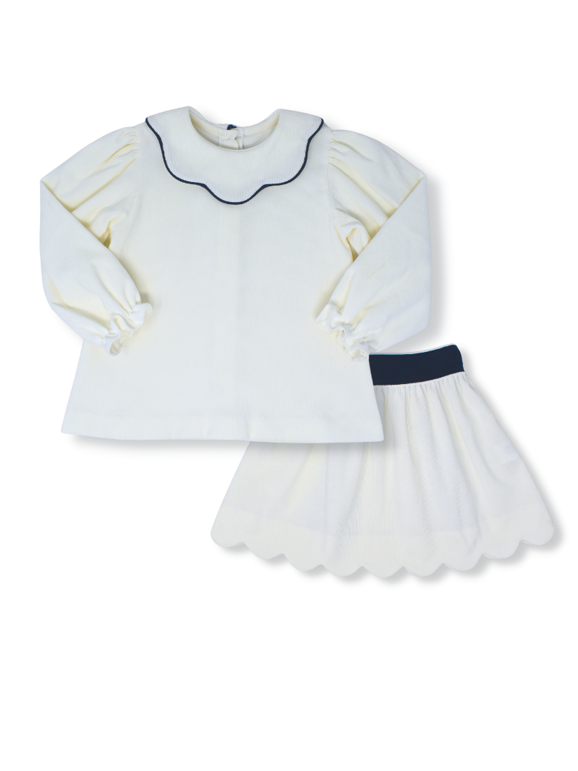Lullaby Set White/Navy Scarlett Skirt Set