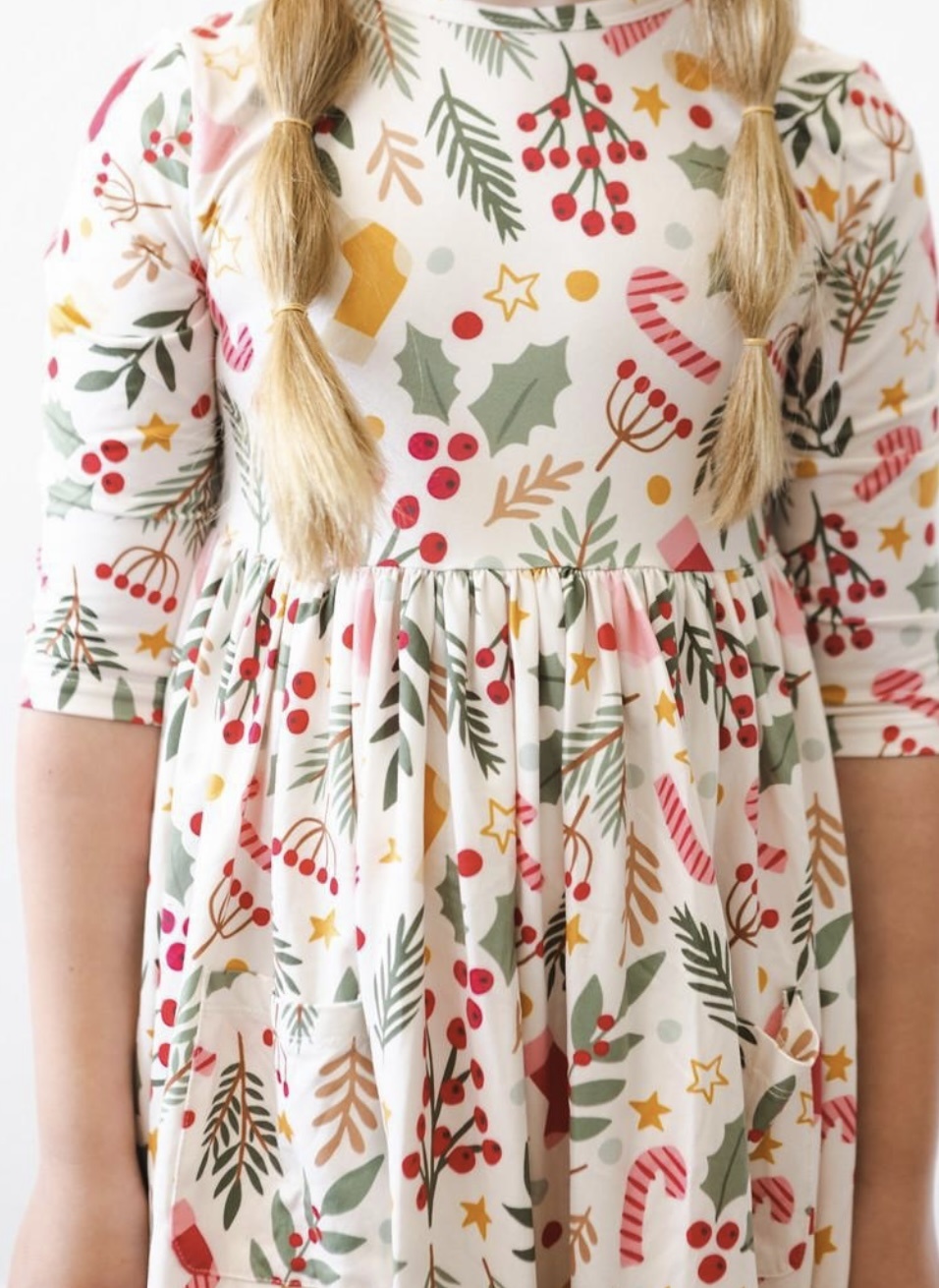 Mila & Rose Holly Jolly 3/4 Sleeve Twirl Dress