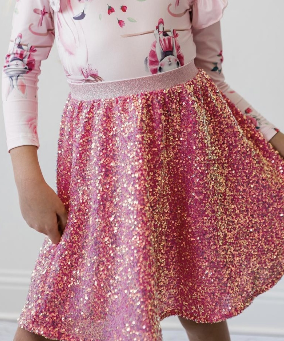 Mila & Rose Hot Pink Sequin Twirl Skirt