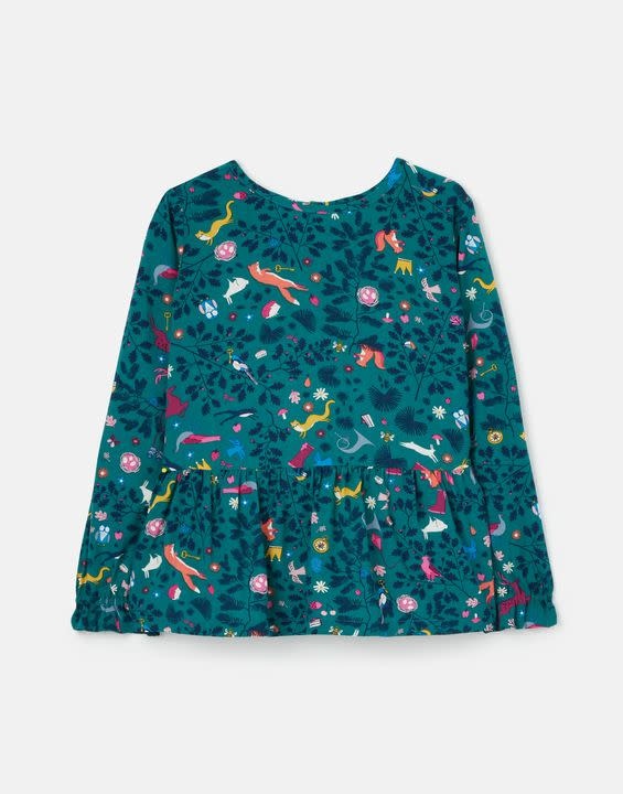 Joules Green Woodland Lucette Peplum Top Joules Green Woodland Lucette Peplum Top