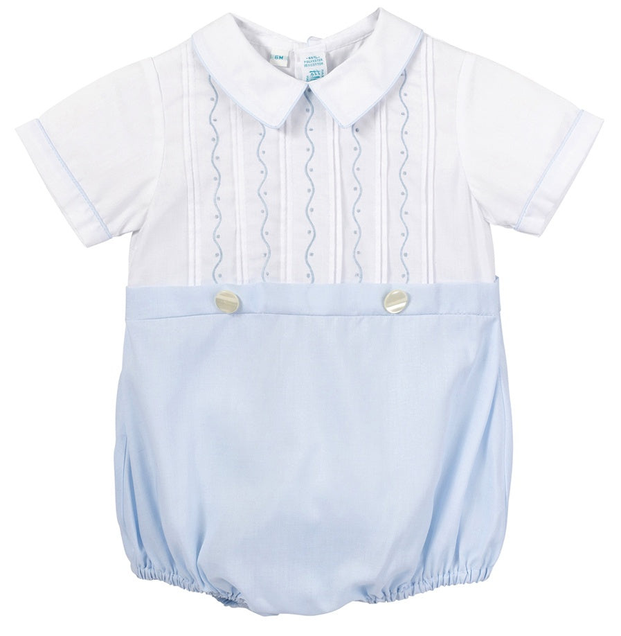Feltman Brothers White/Blue Boys Mock Bubble