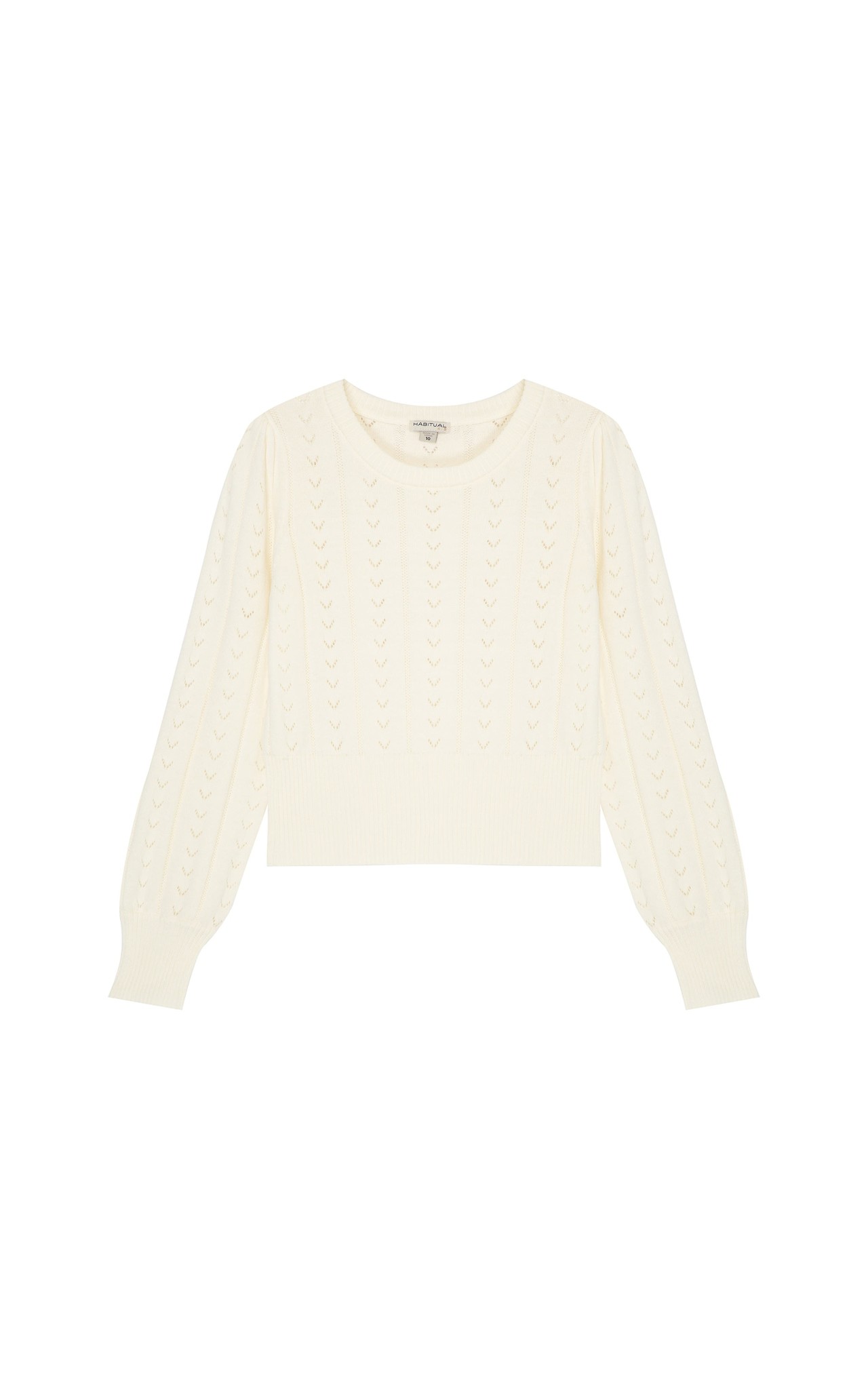 Habitual Off White Pointelle Knit Sweater