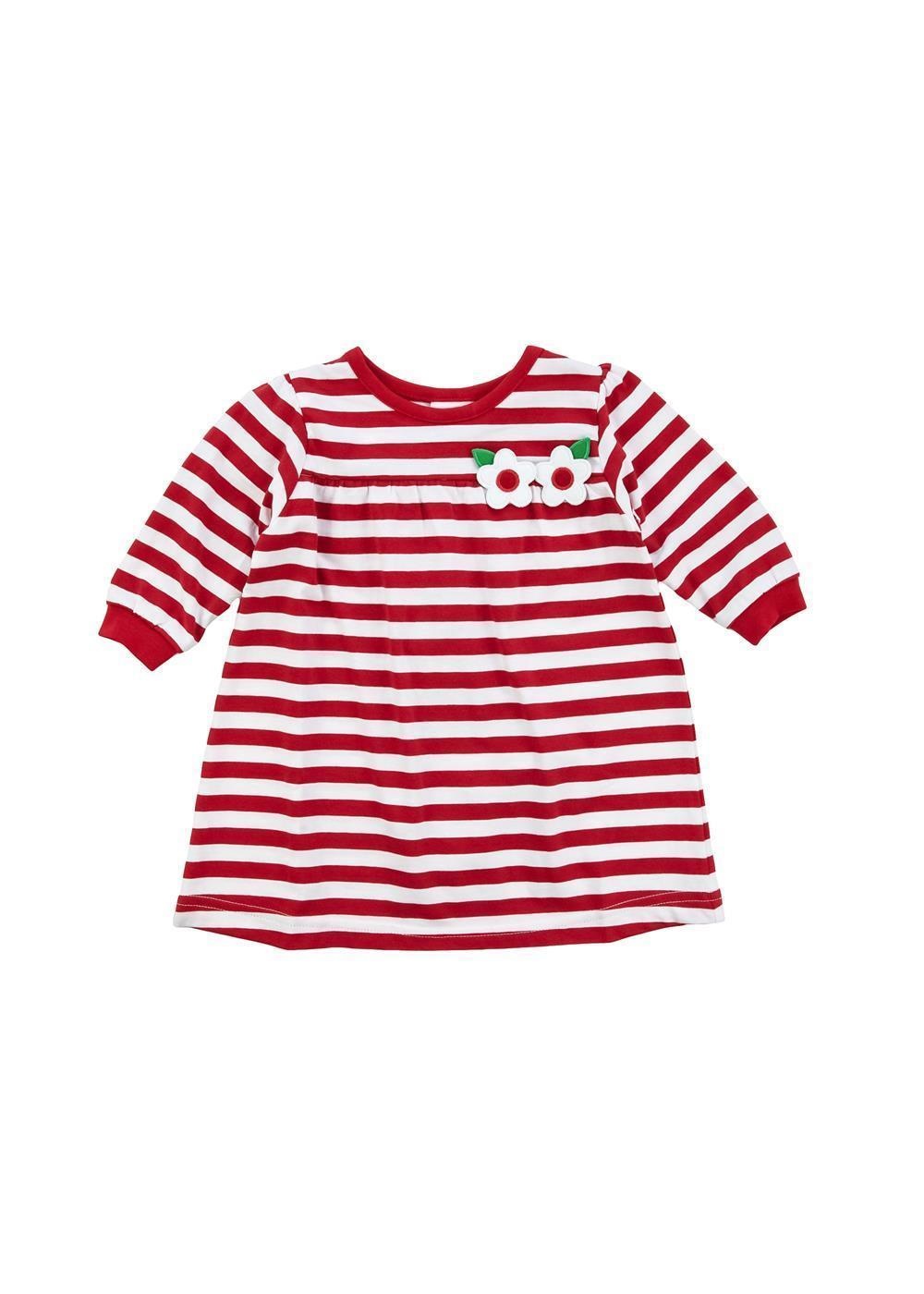 Florence Eiseman Red/White Stripe Dress w Flowers