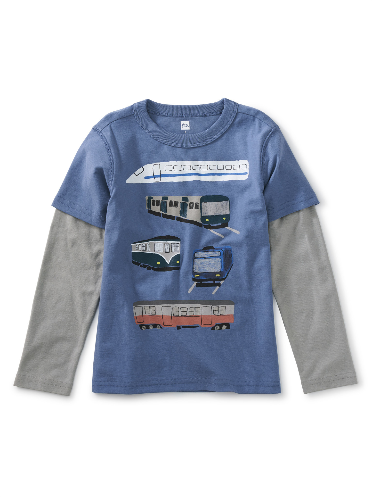 Tea Collection Trains Layered Graphic Tee