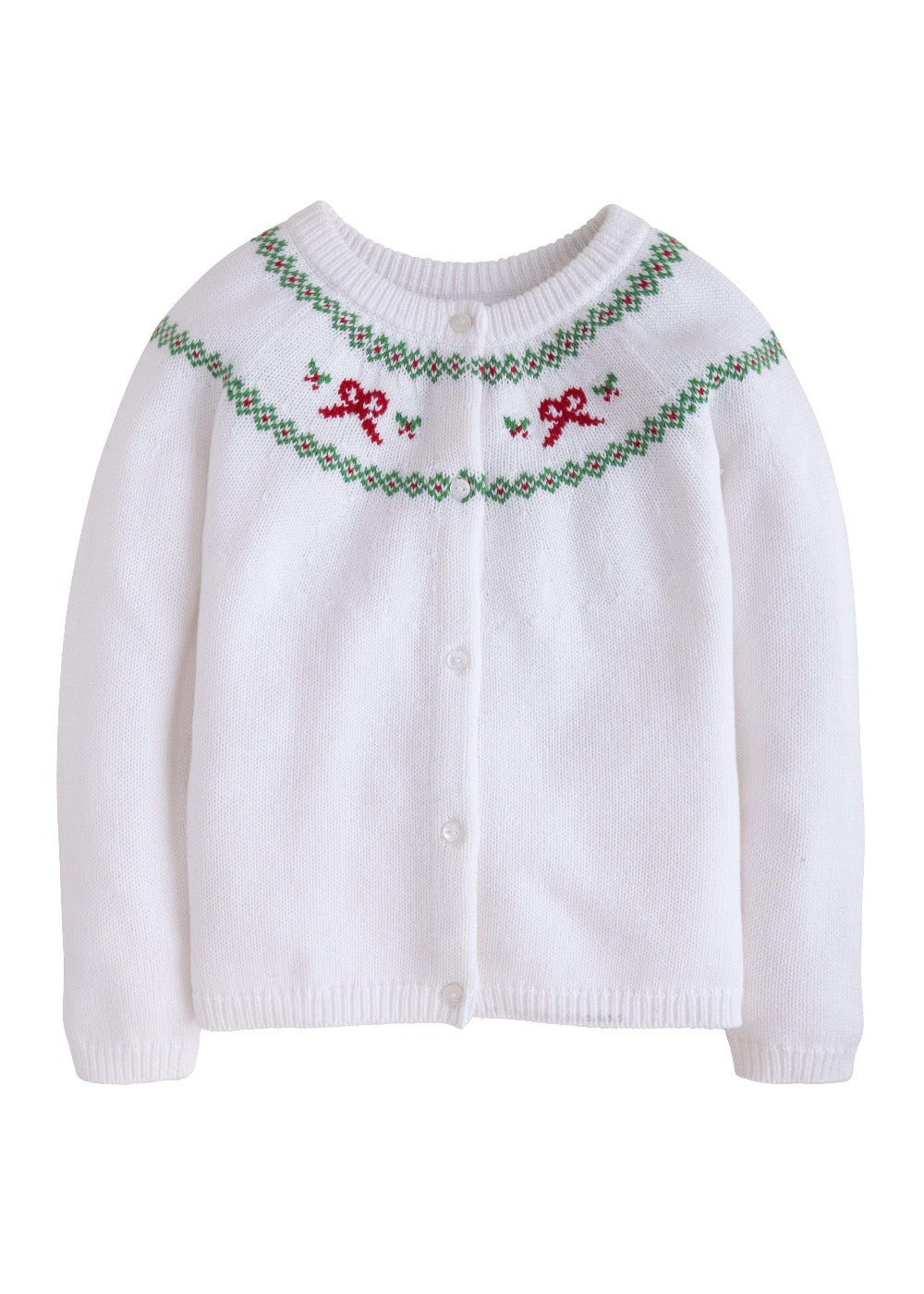 Little English Holiday Bow Fair Isle Cardigan