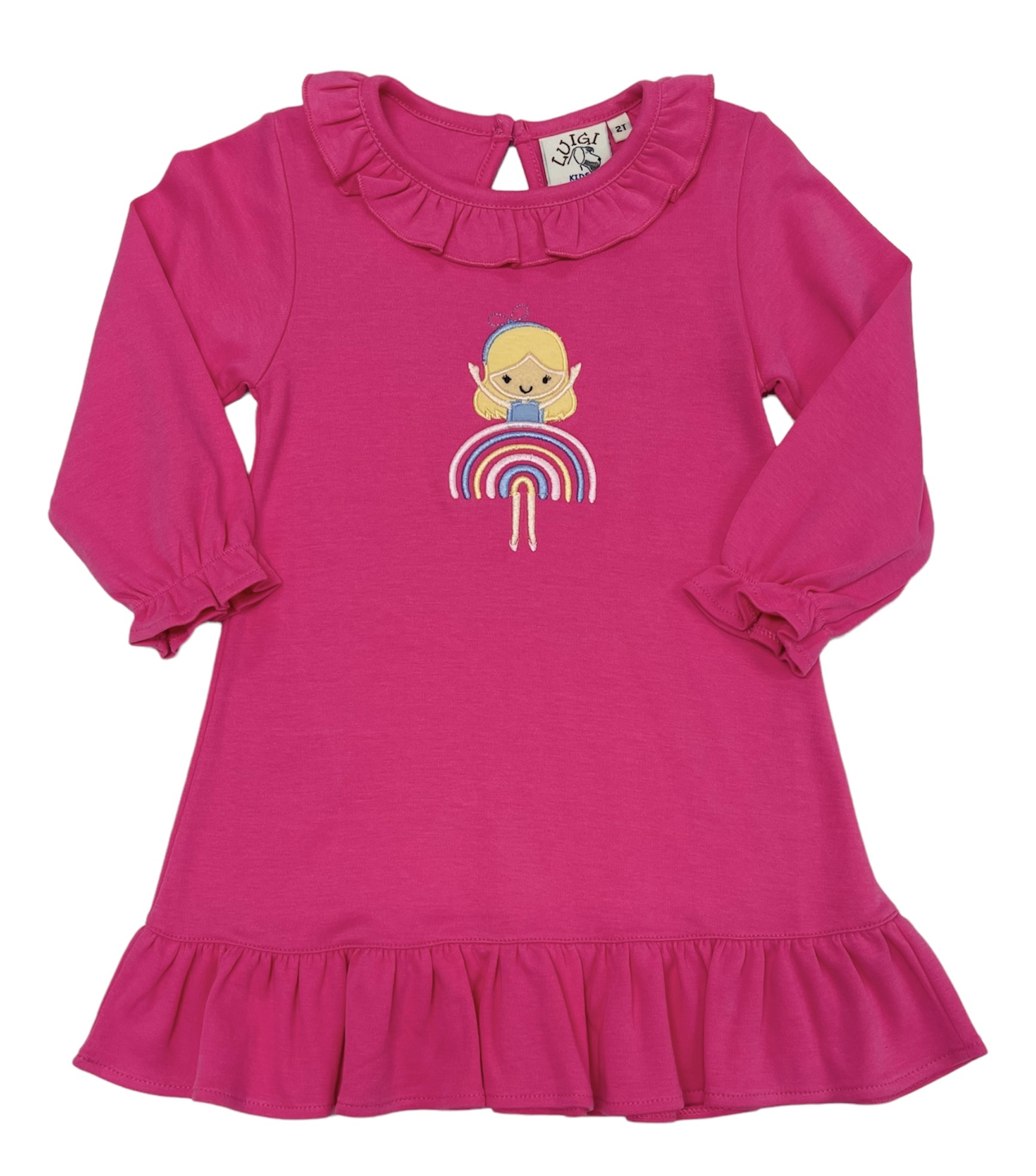 Luigi Hot Pink Rainbow Girl Dress