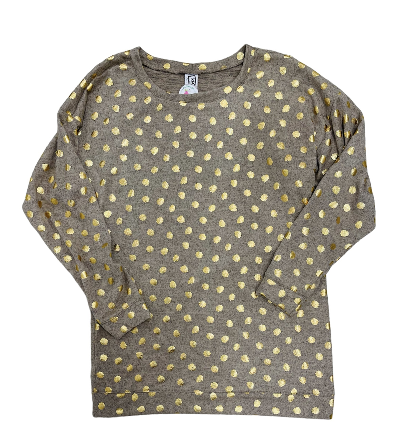 Erge Designs Grey/Gold Dot Sweatshirt Dress