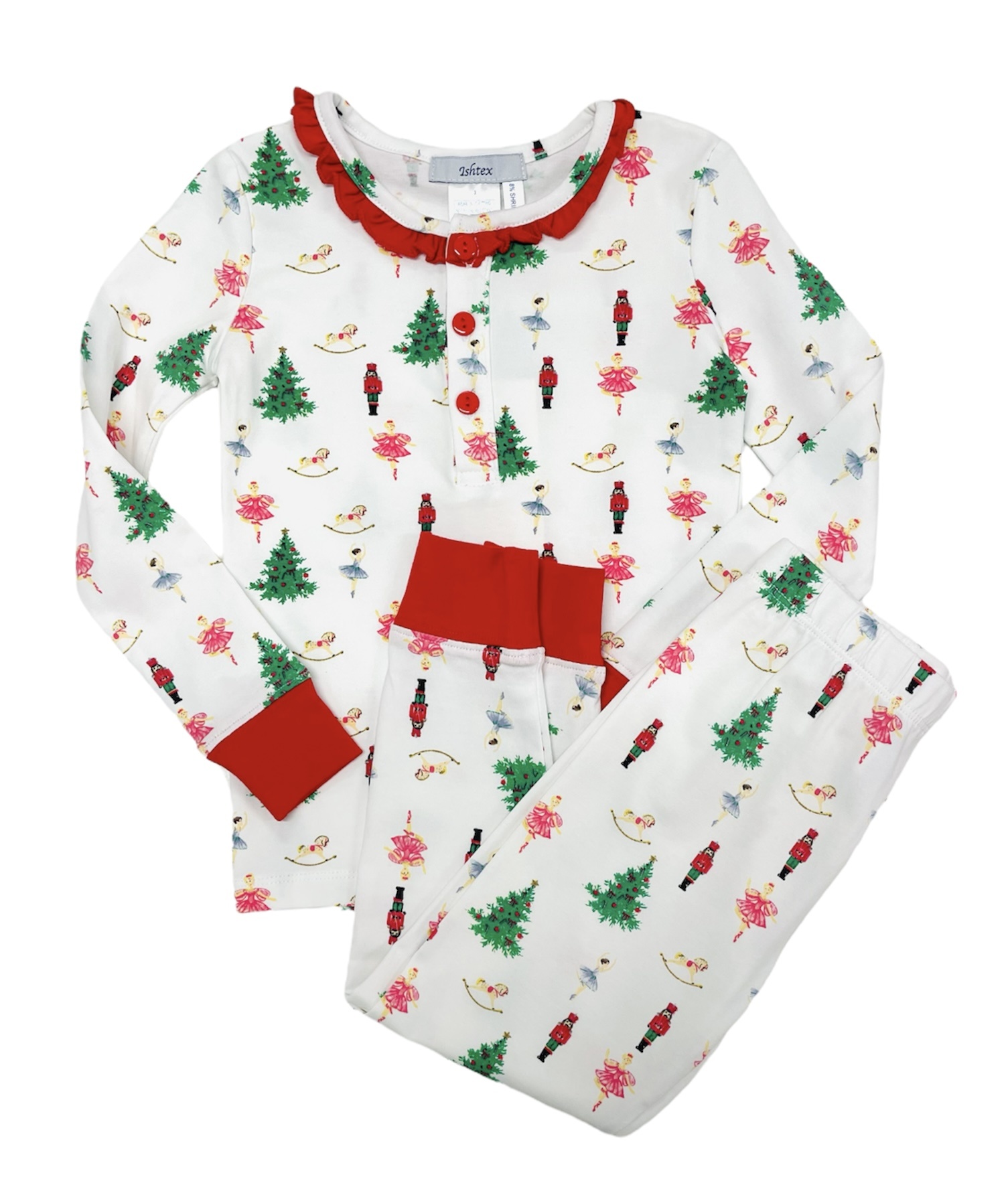 Ishtex Ruffled Nutcracker Pajama Set
