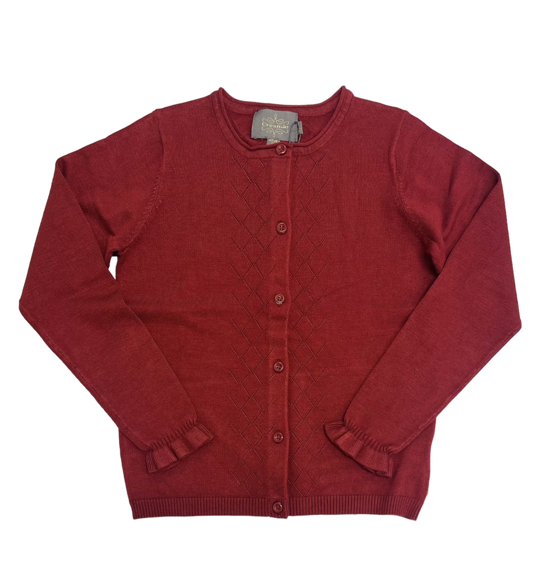 Creamie Rosewood Pointelle Cardigan