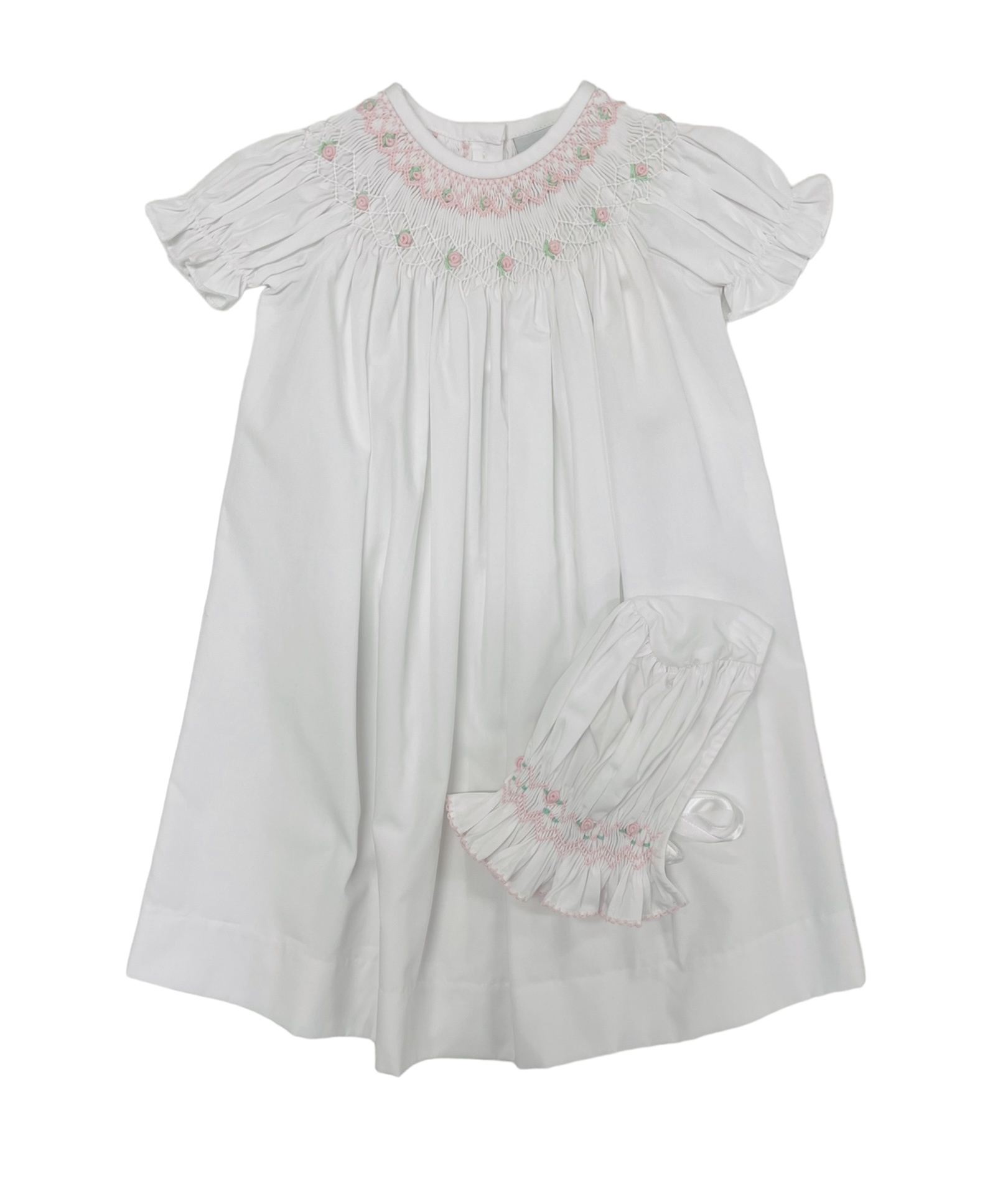 Delaney Button Front Daygown/Bonnet