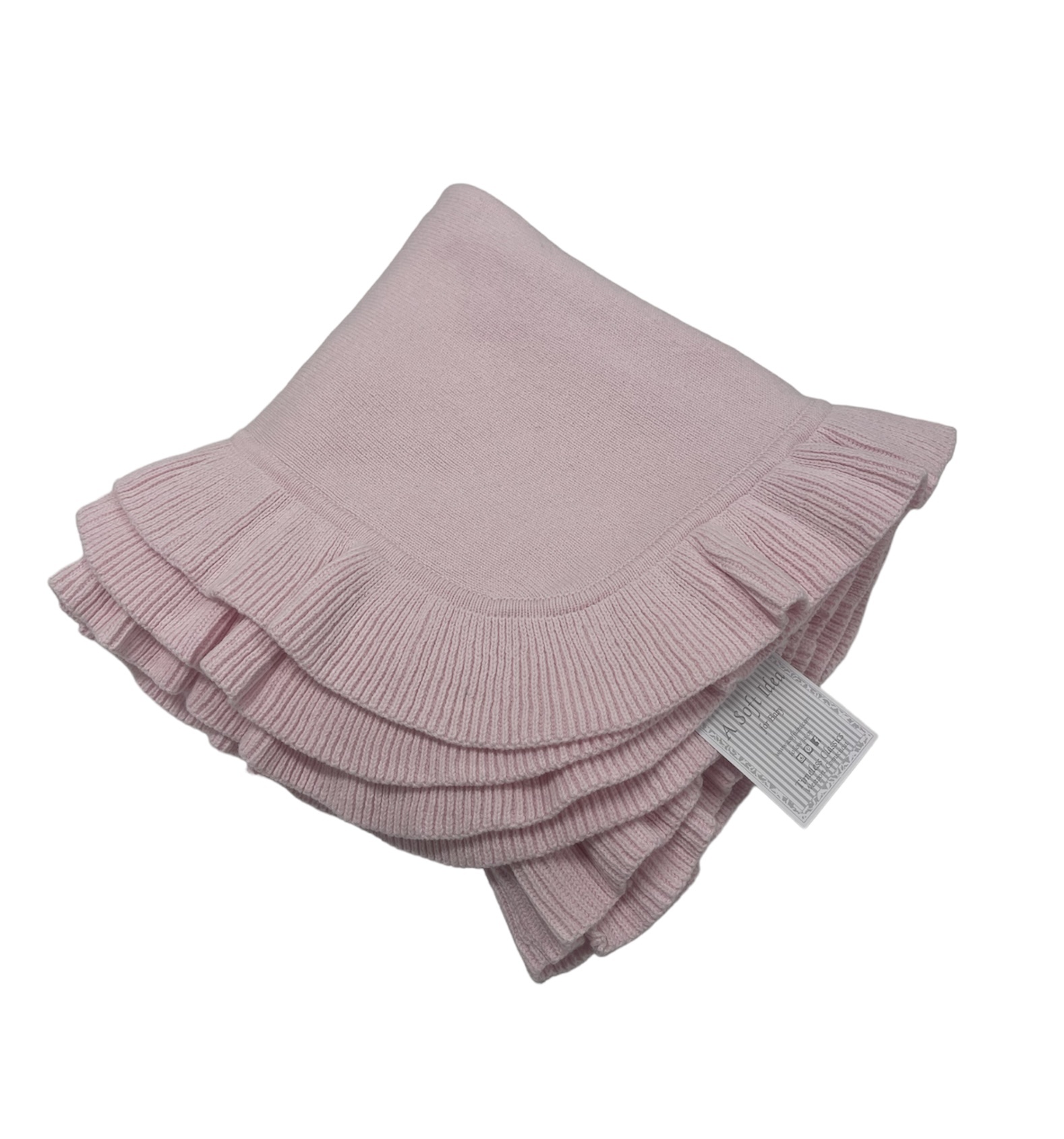 A Soft Idea Ruffle Edge Knitted Blanket
