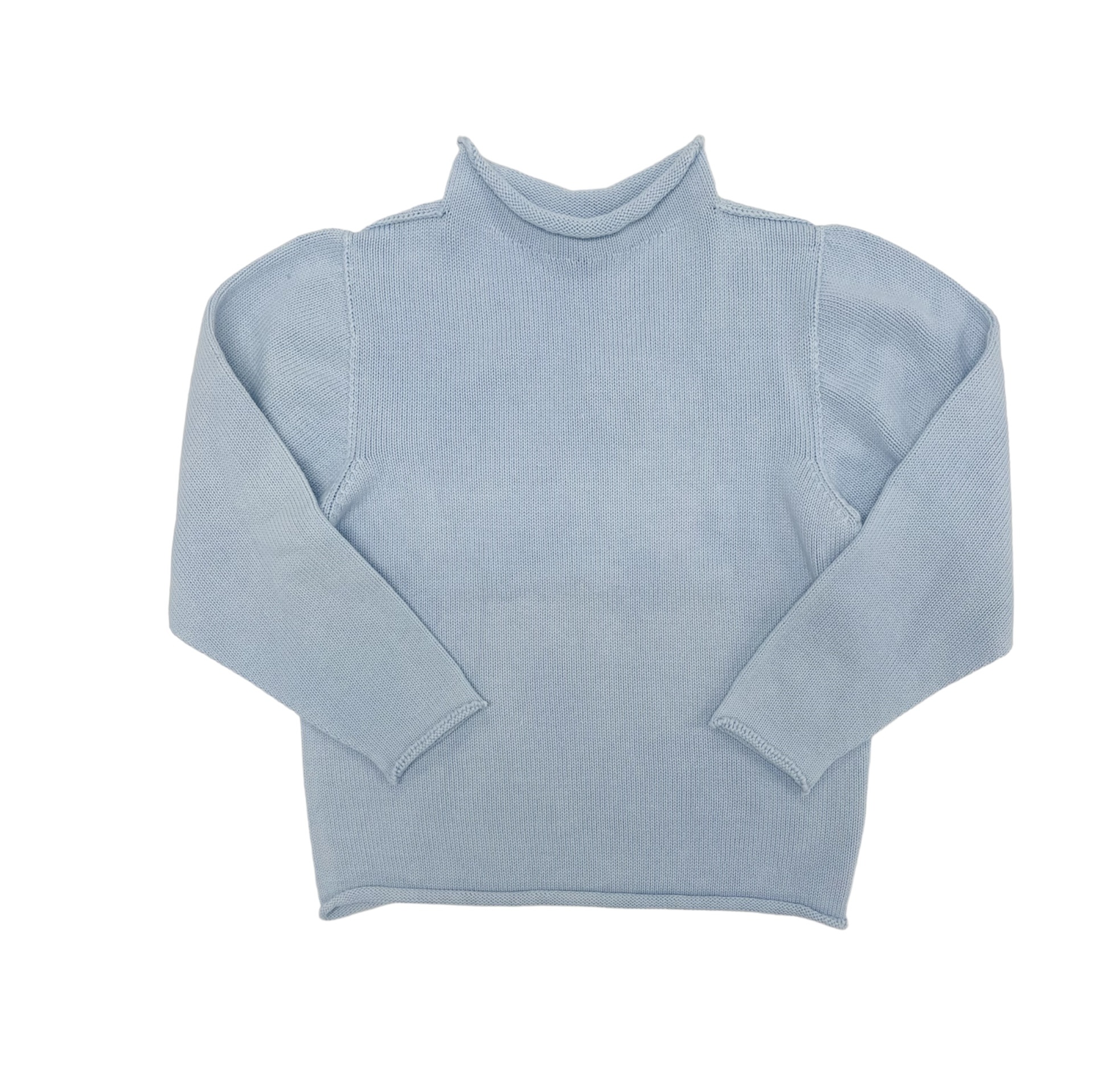 A Soft Idea Blue Jersey Rollneck Sweater A Soft Idea Blue Jersey Rollneck Sweater