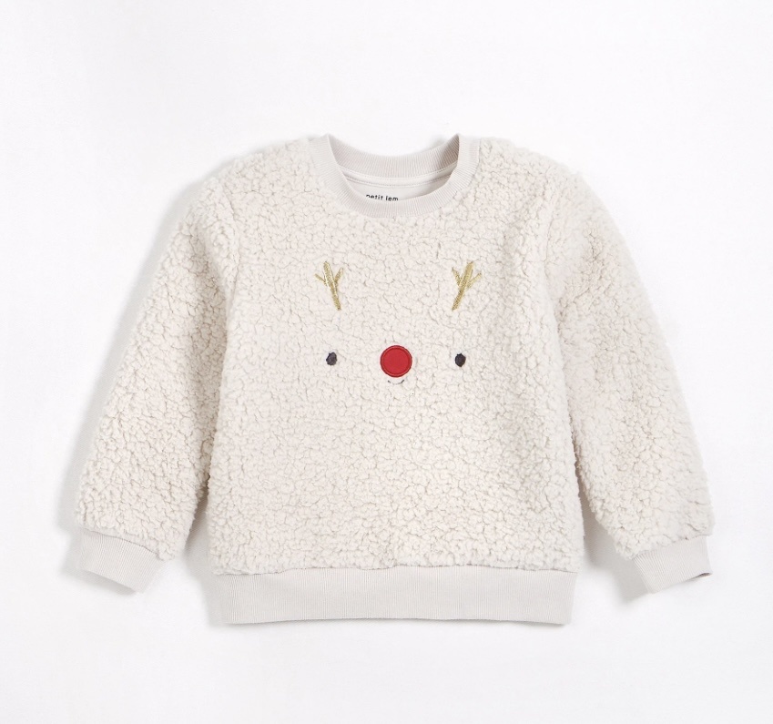 Petit Lem Fleece Reindeer Sweatshirt